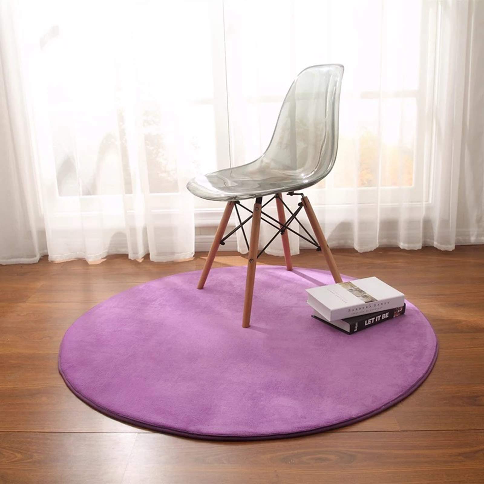 Super Soft Shag Area Rug 4'6”x4'6” - Handmade Knitted Faux Fur Rug for Kids Playroom, Nursery, Bedside & Baby Crawling - Plush & Cozy Floor Carpet for Playtime, Relaxation & Home Decor