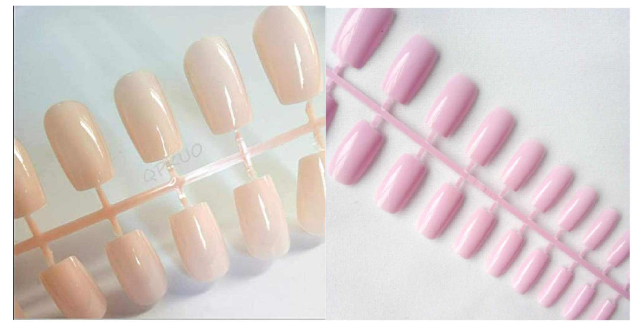 24pcs French False Nails Set - Light Pink & Nude Jelly UV Gel for Manicure | Party & Wedding