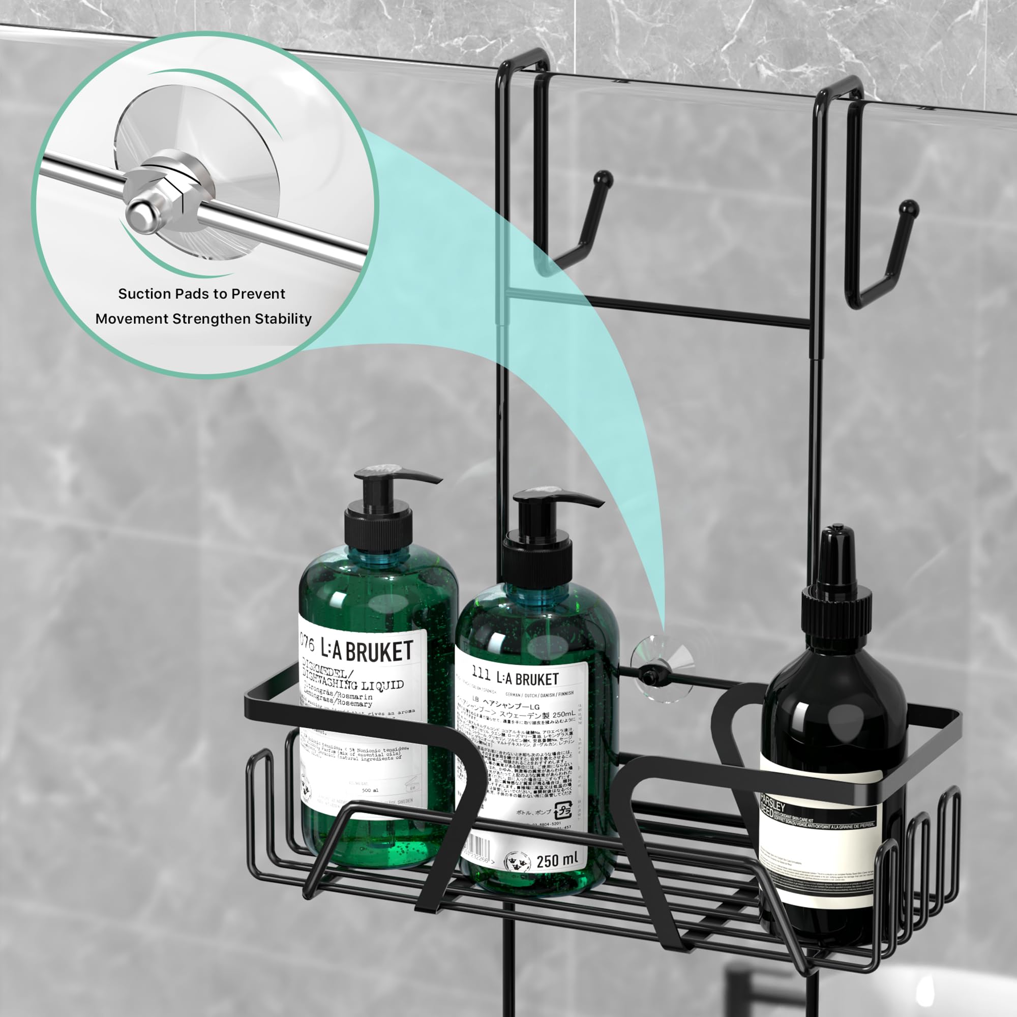 Stainless Steel Rustproof Shower Caddy Hanging Organizer - No Drilling 2-Tier Shower Shelf with Soap Dish | Perfect for Bathroom Storage of Razors, Soap & Shampoo | Space-Saving Solution for Small Showers & Dorm Bathrooms