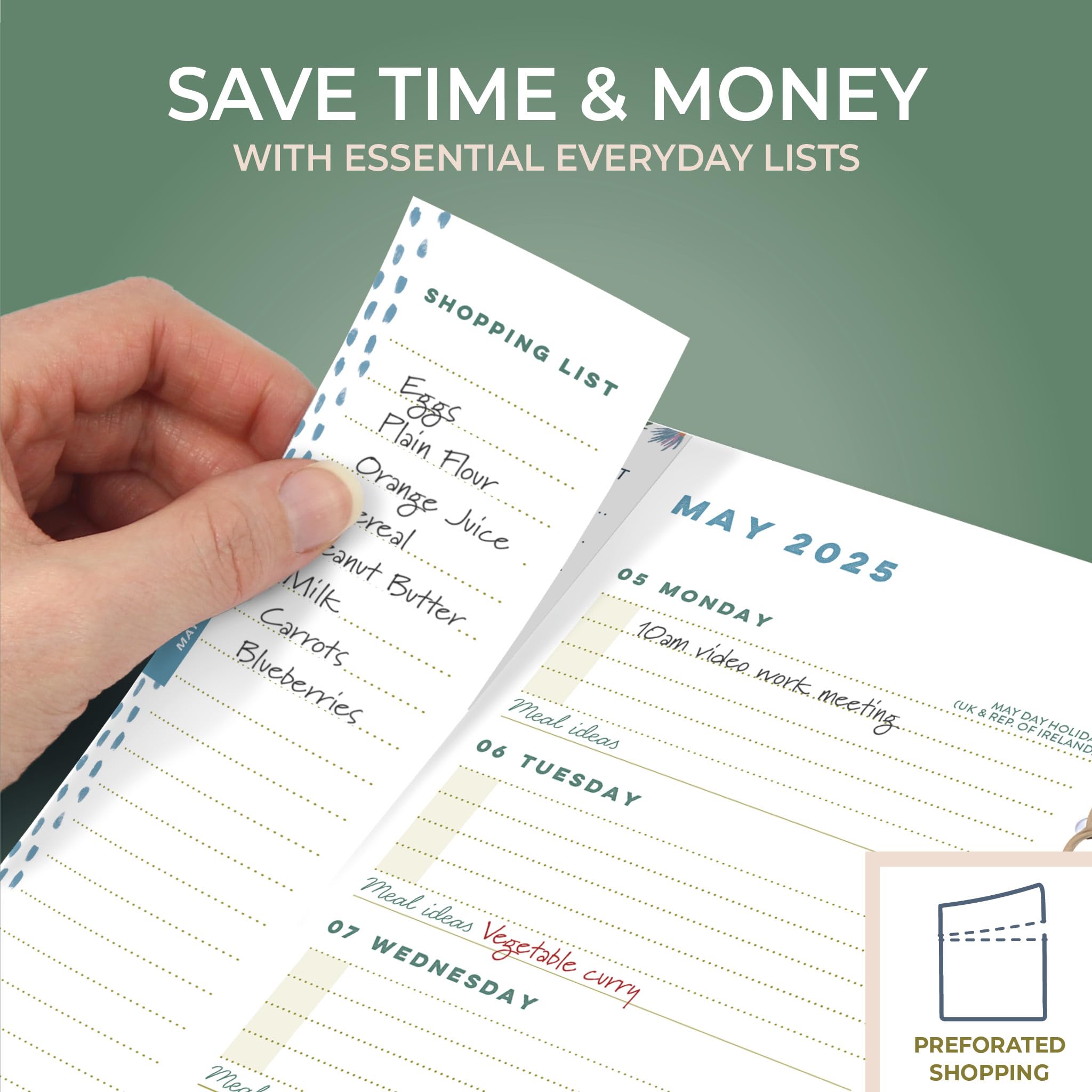 **Boxclever Press Life Book 2025 Diary - A5 Weekly Planner (August 2024 - December 2025) with Shopping Lists, Planning Pages & Stickers - Perfect for Work, School & Personal Organization**