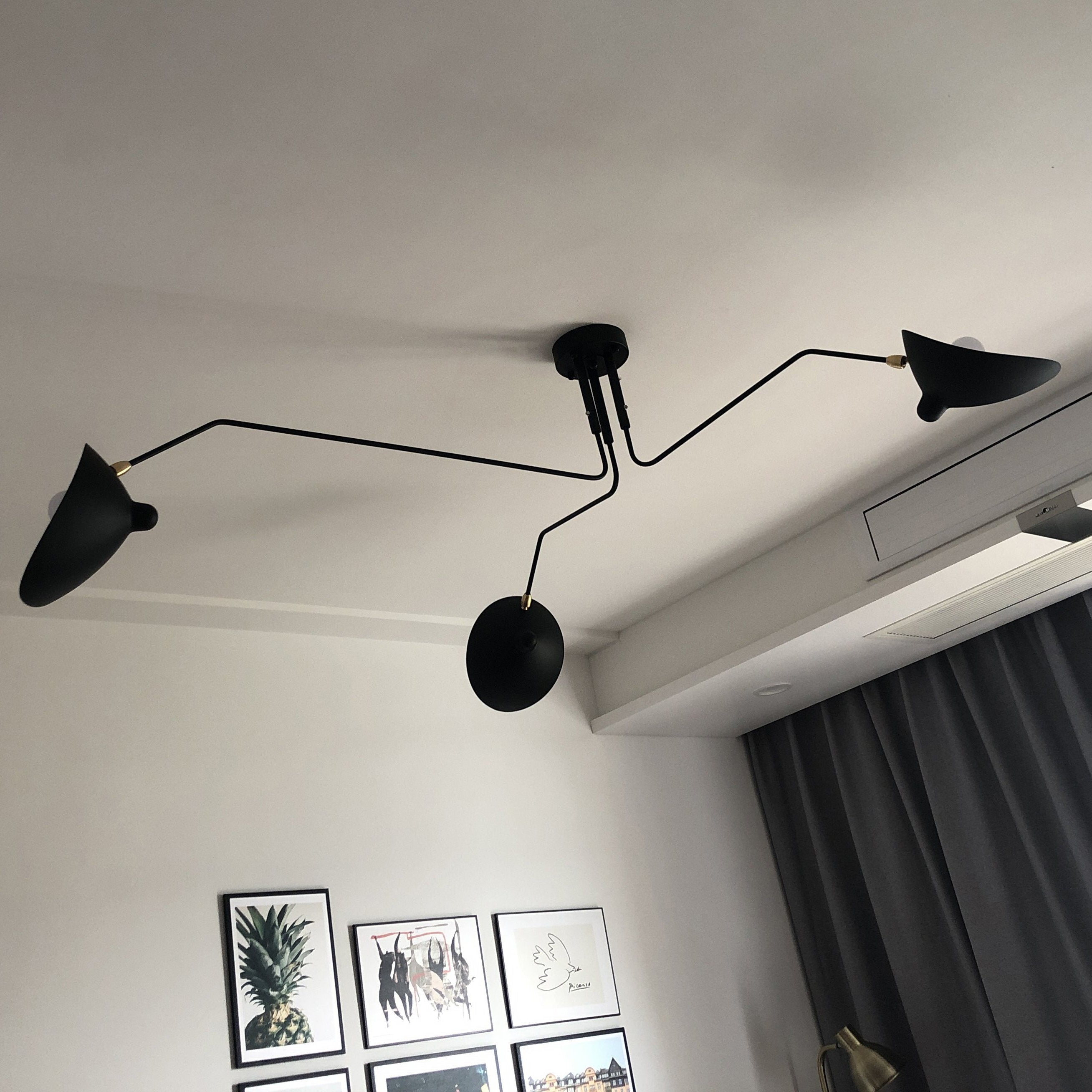 Serge Mouille Modern Ceiling Light - Mid-Century Design for Living Room, Bedroom & Dining Room - Elegant Lighting Fixture for Home Decor
