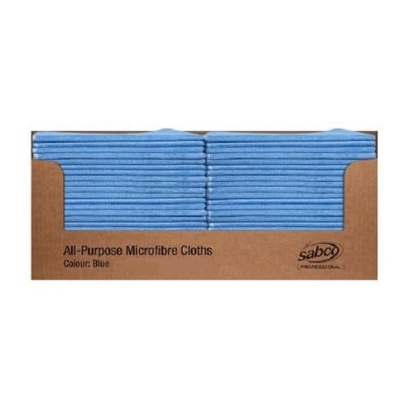 Sabco All-Purpose Microfiber Cleaning Cloths - 50-Pack (Blue, Red, Green, Yellow) | Dust-Free, Streak-Free for Cars, Windows, Kitchen & Electronics Cleaning