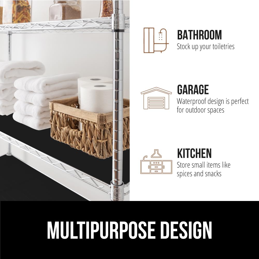 GORILLA GRIP ShelfGuard Wire Shelf Liner Set of 4 - 18x36 Inch Black Waterproof Shelf Liners for Metal Rack Shelves | Compatible with Amazon Basics Shelving Units | Perfect for Kitchen Cabinets, Pantry, Cupboard & Closet Organization | Durable, Non-Slip & Easy to Clean Storage Solution