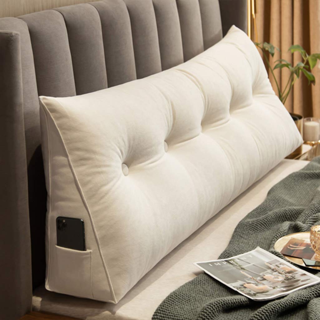 QIMO Triangular Headboard Pillow - Large Wedge Cushion for Back Support, Reading & Positioning - Perfect for Daybeds, Beds, Sofas & Floor Lounging