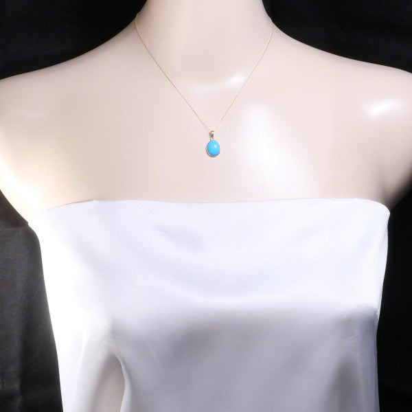 18K Yellow Gold Turquoise Necklace for Women - Elegant Handmade Jewelry Gift for Birthday, Anniversary & Special Occasions | Perfect for Weddings, Parties & Everyday Wear