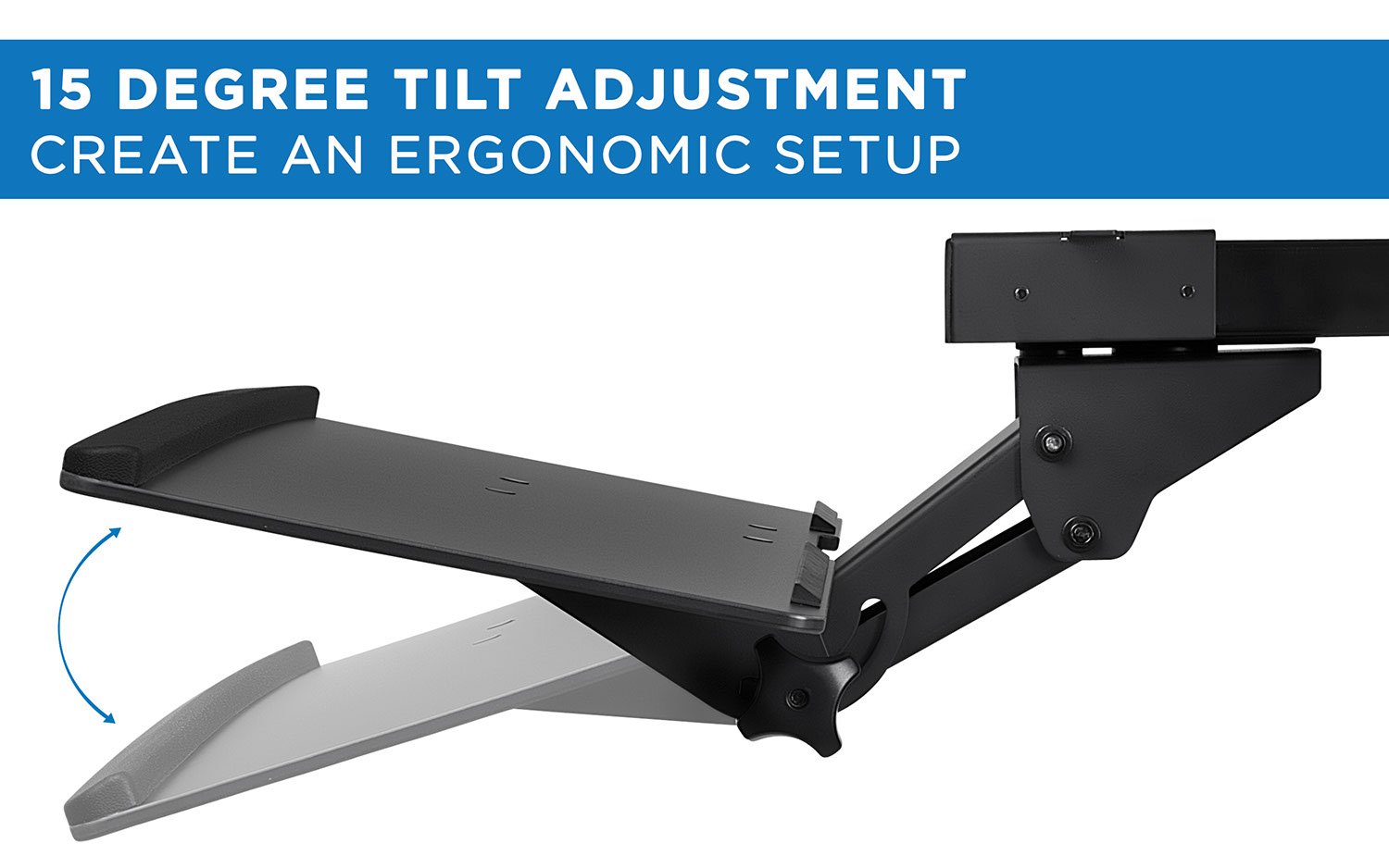 Mount-It! Ergonomic Under Desk Keyboard Tray with Mouse Platform & Gel Wrist Rest - Black | Perfect for Home Office, Gaming Setup & Workspace Organization