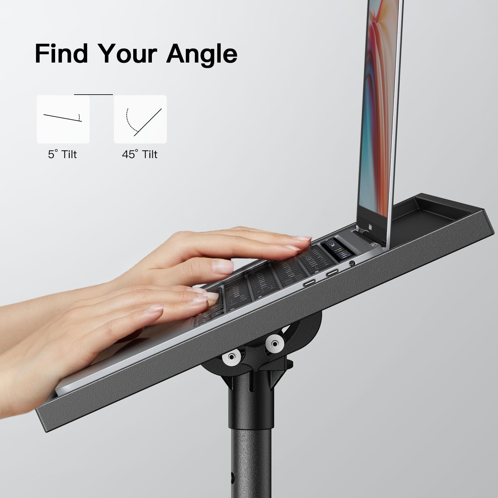 AMADA HOMEFURNISHING Adjustable Projector Tripod Stand 26-51 inch, Foldable Laptop Stand for DJ, Sheet Music & Outdoor Use - Portable for Home Theater, Office Presentations & Live Performances (AMPS02)