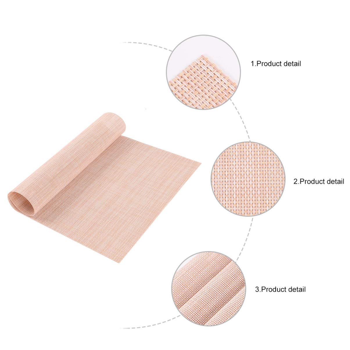 6-Piece Non-Slip PVC Table Placemats Set - Waterproof Heat-Resistant Dining Mats for Restaurant, Hotel & Home Use - Perfect for Everyday Meals, Parties & Formal Dining Settings