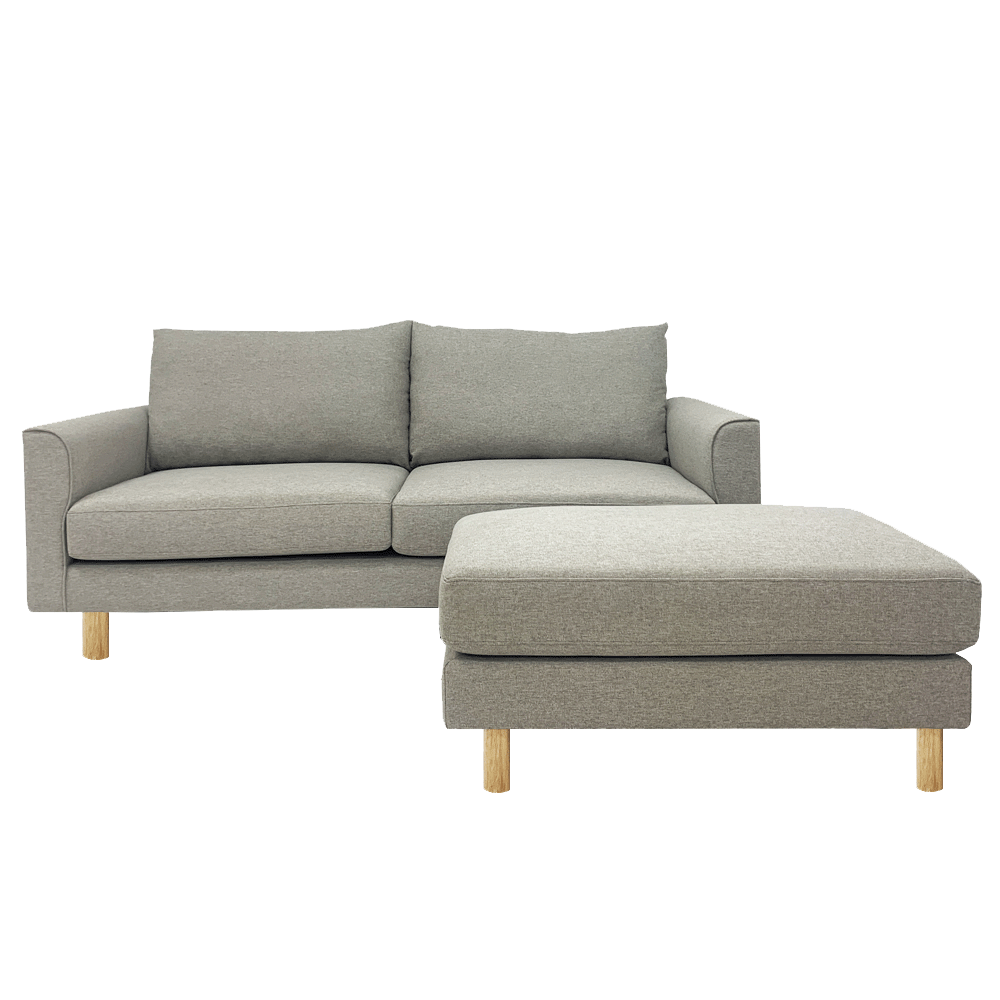 Toby Sofa with Ottoman - EcoClean Fabric, Modern Living Room Furniture for Small Spaces | Perfect for Apartments, Lounging & Movie Nights