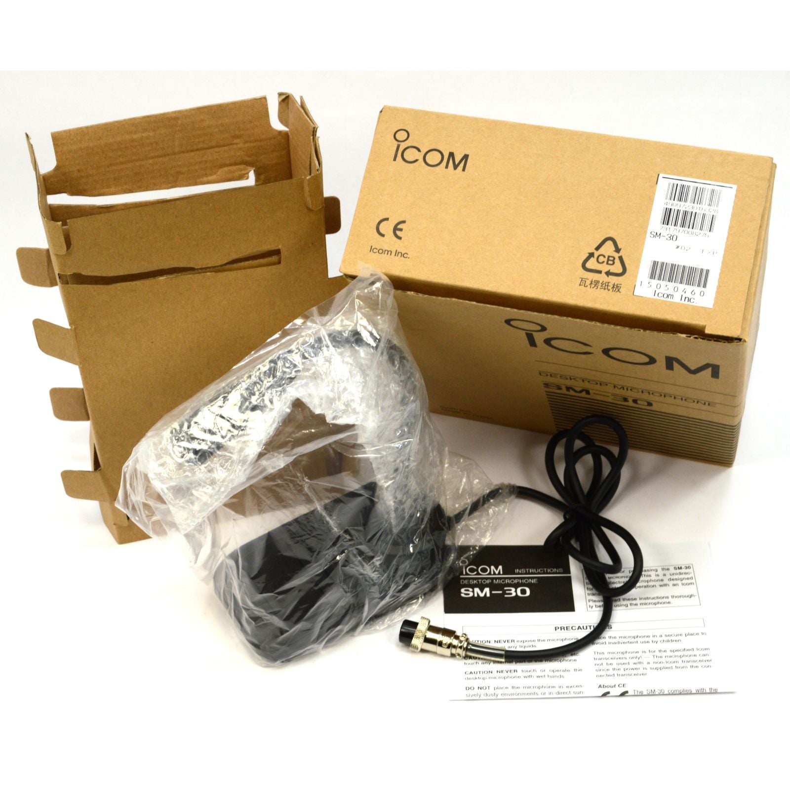 Brand New iCOM SM-30 Desktop Microphone for Ham Radio - Complete in Opened Box | Perfect for Home Studios, Podcasting & Amateur Radio Communication