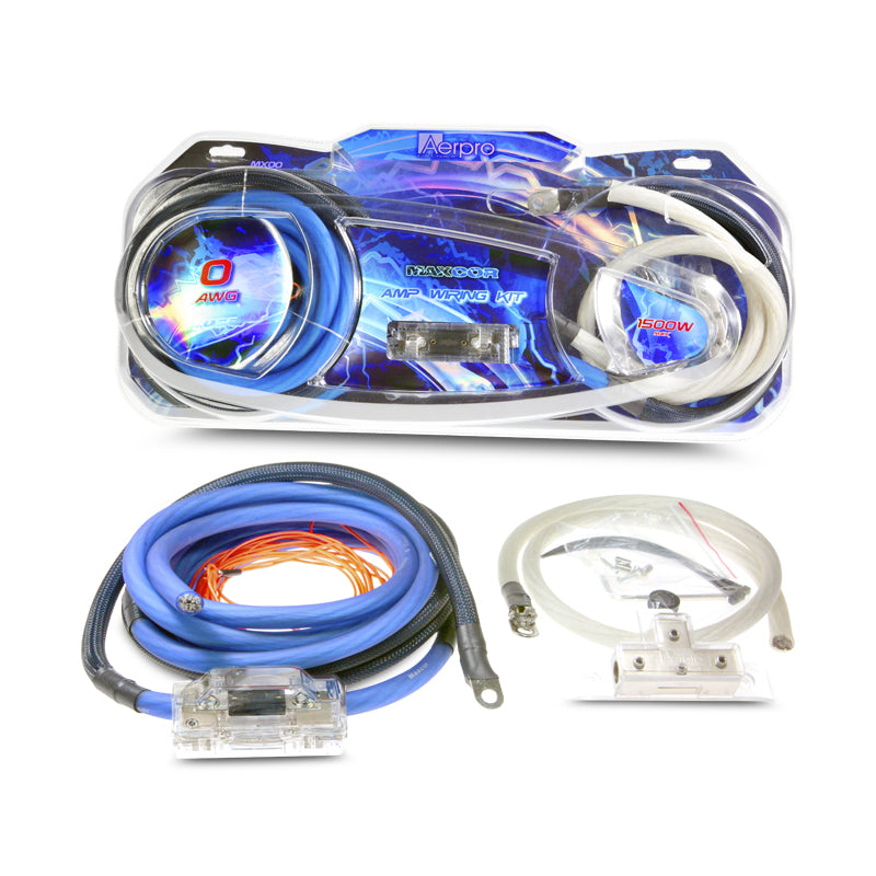 Aerpro MX00 MAXCOR 0AWG Amplifier Power Install Kit - High Performance Car Audio Wiring Kit for Amplifiers, Subwoofers & Stereo Systems | Perfect for Car Audio Upgrades & DIY Installations