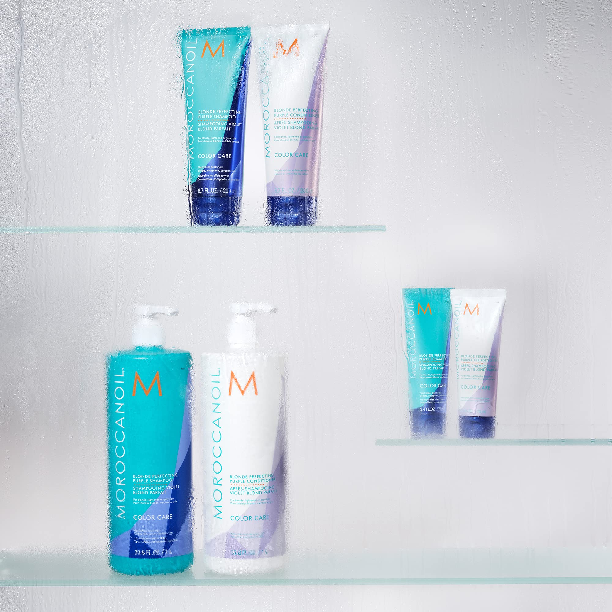 Moroccanoil Blonde Perfecting Purple Conditioner for Blonde & Silver Hair - Tones Brassiness & Enhances Shine - Perfect for Color-Treated & Highlighted Hair