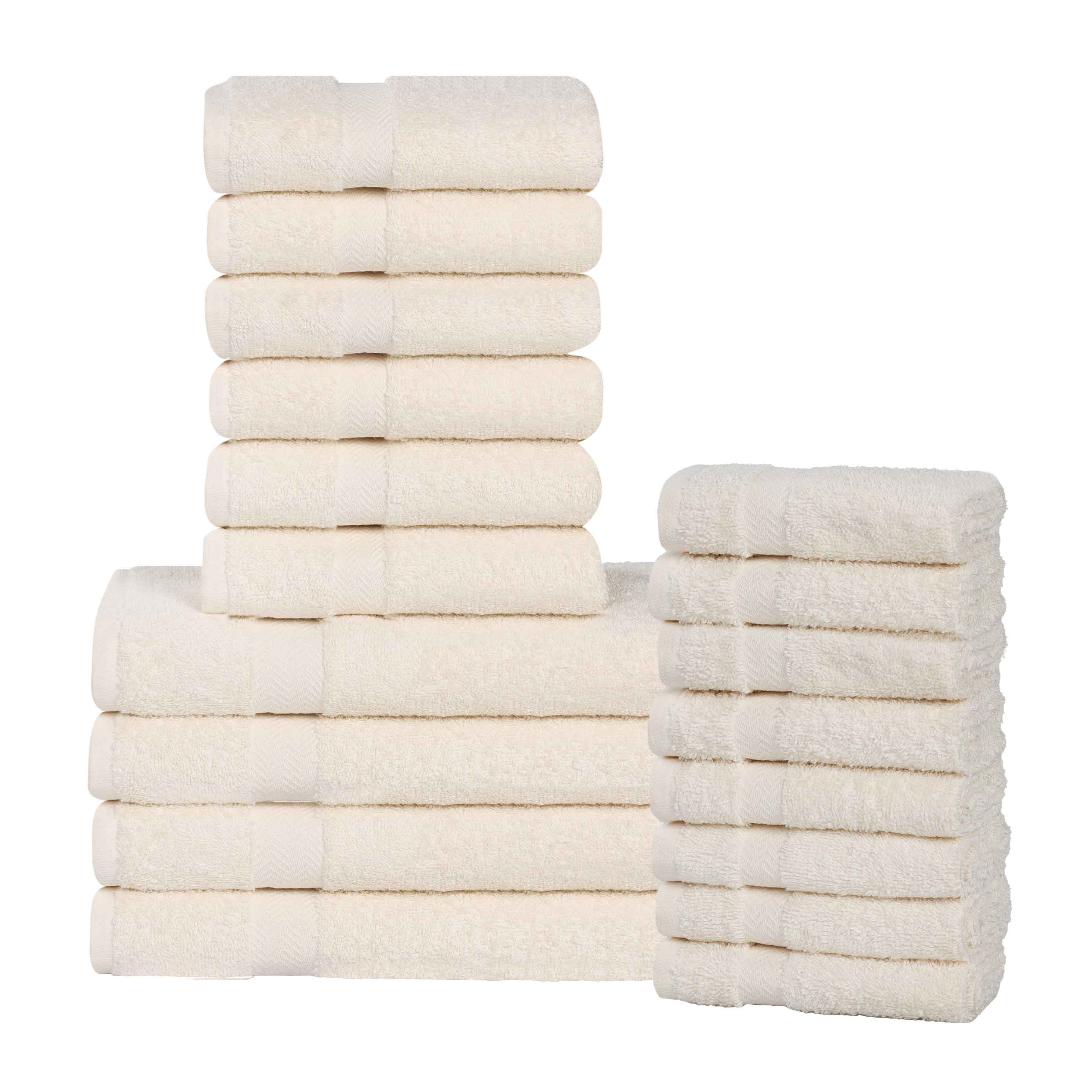 Franklin Eco-Friendly 18-Piece Cotton Towel Set | Soft & Absorbent Bath & Beach Towels for Home, Gym & Travel
