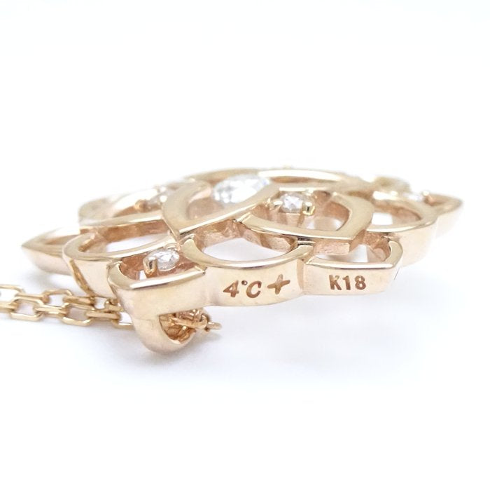 4℃ Diamond Necklace K18PG Pink Gold - Elegant Jewelry for Women, Perfect for Anniversaries, Weddings & Special Occasions