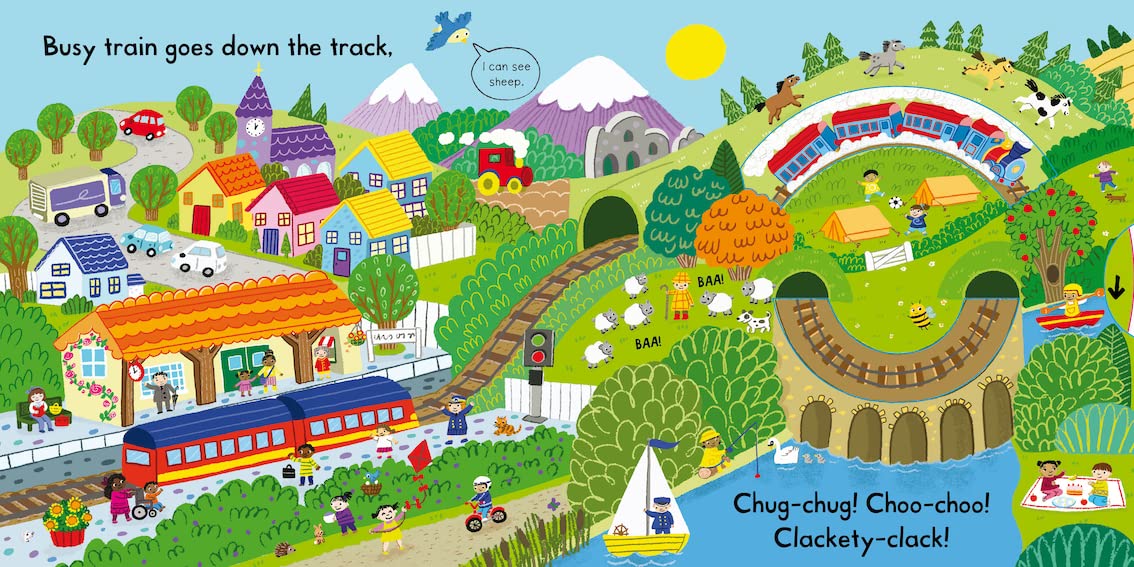 Busy Trains - Interactive Children's Book | Campbell Busy Books Series #9 | Perfect for Toddler Learning & Travel Entertainment