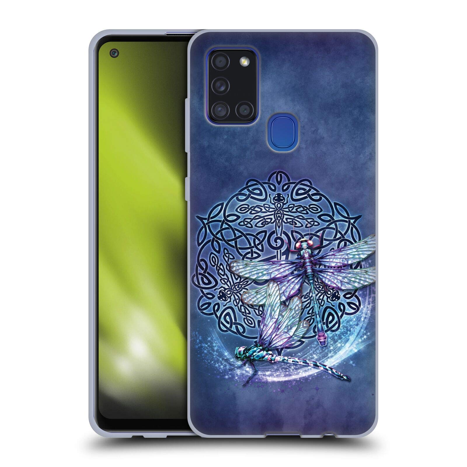 Brigid Ashwood Dragonfly Celtic Wisdom Soft Gel Case for Samsung Galaxy A21s (2020) - Officially Licensed by Head Case Designs, Perfect for Daily Use and Gift Giving