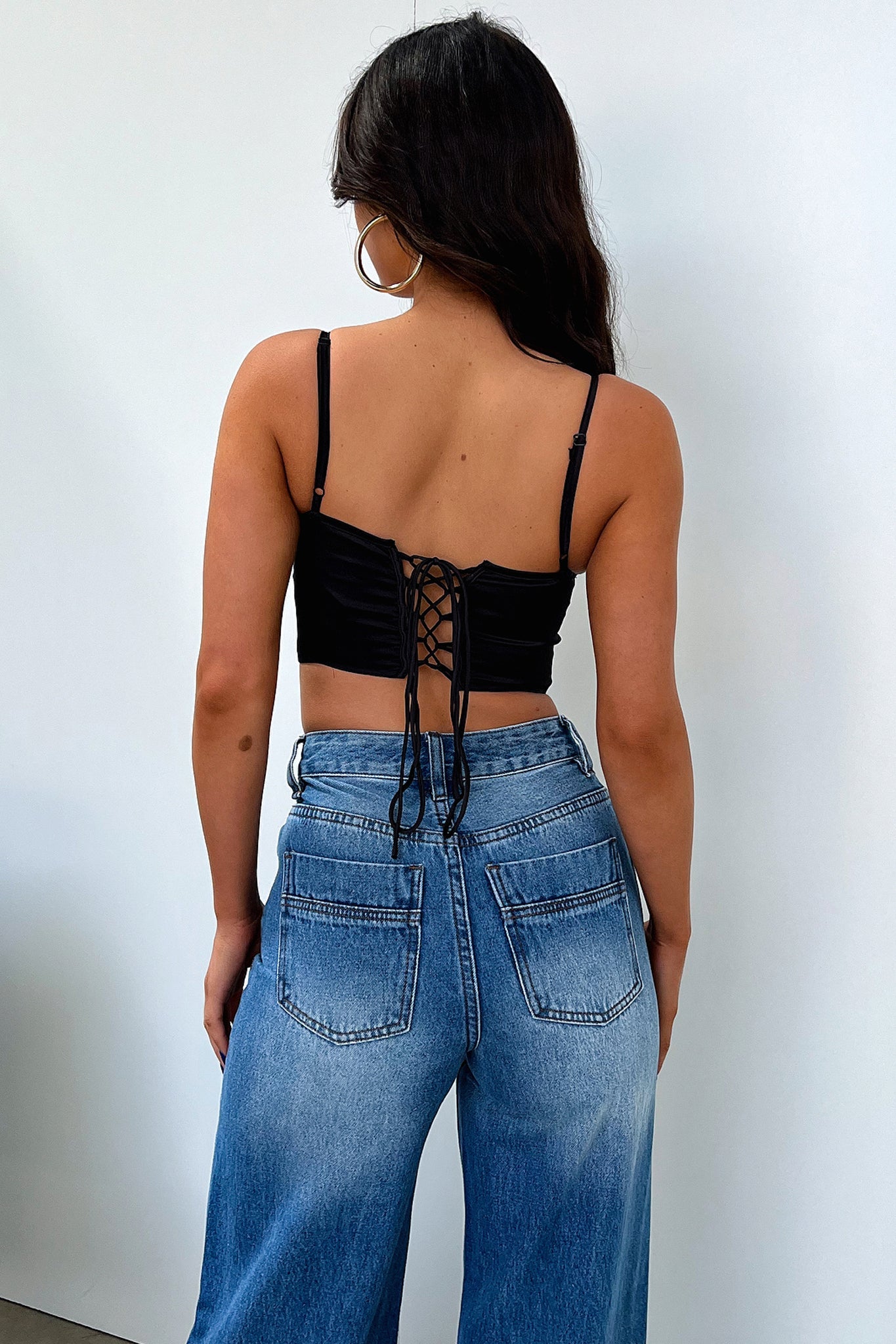 Fauna Corset Top for Women - Sexy Black Bustier Shirt for Night Out, Party, or Date Night | Gothic Lace Up Crop Top for Fashion & Layering