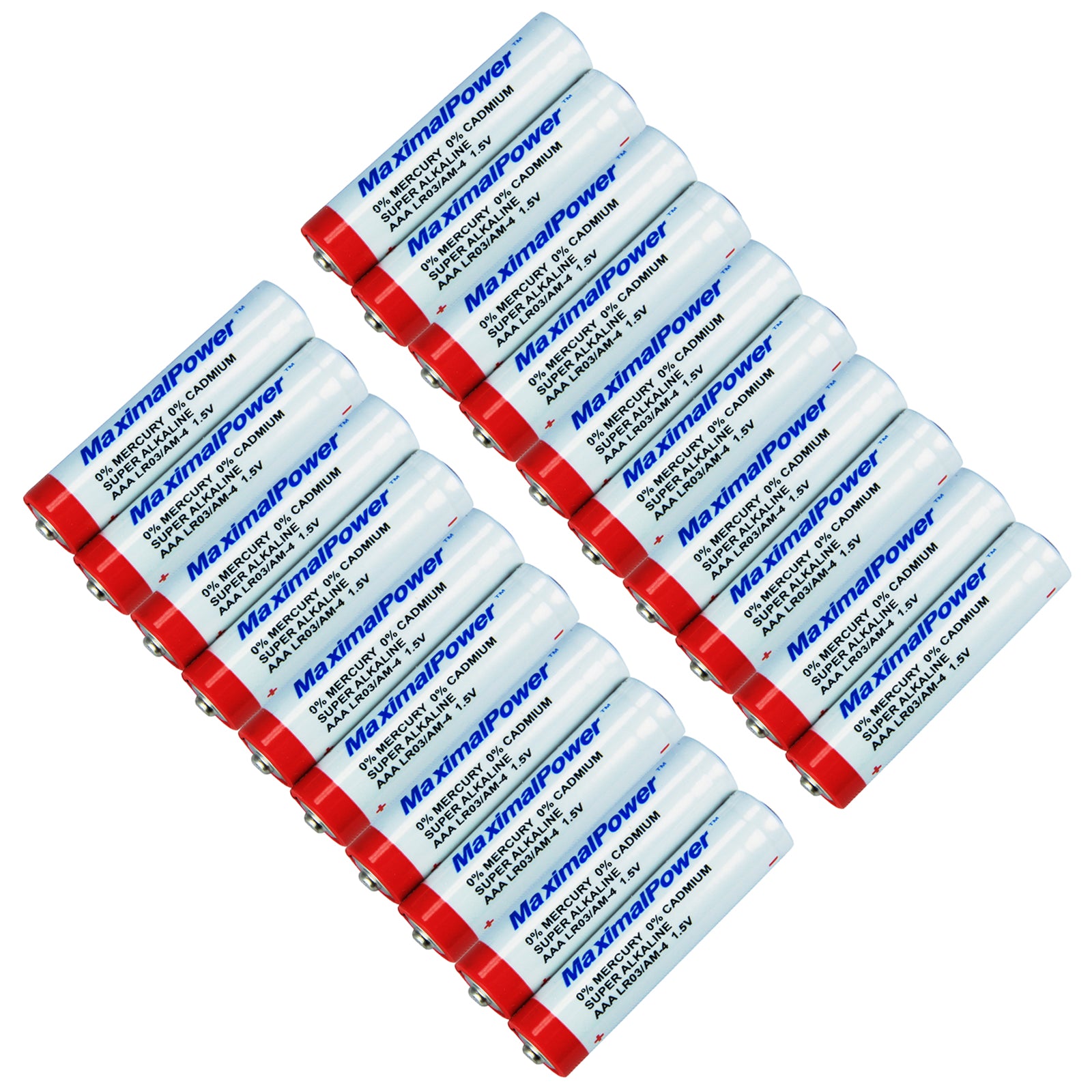 MaximalPower™ LR03 AM4 AAA Super Alkaline Batteries - 140 Min Long Lasting Power for Toys, Remote Controls, Flashlights & Electronic Devices (24 Pack)