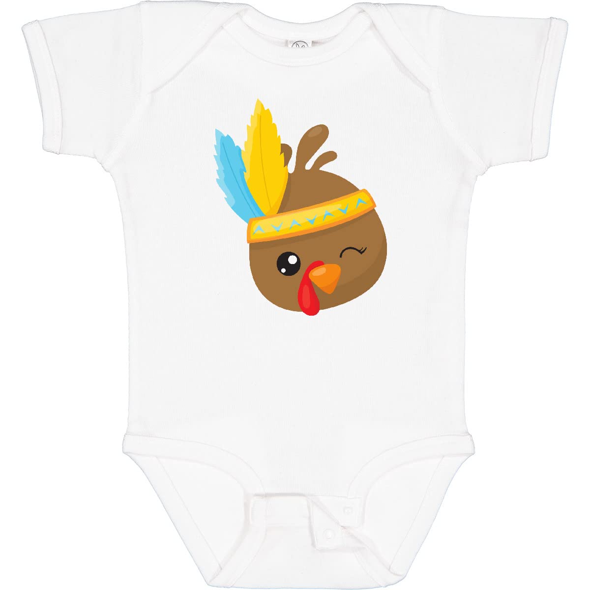 Inktastic Thanksgiving Turkey Brown Turkey Feathers Baby Bodysuit - Cute Holiday Outfit for Infants & Toddlers