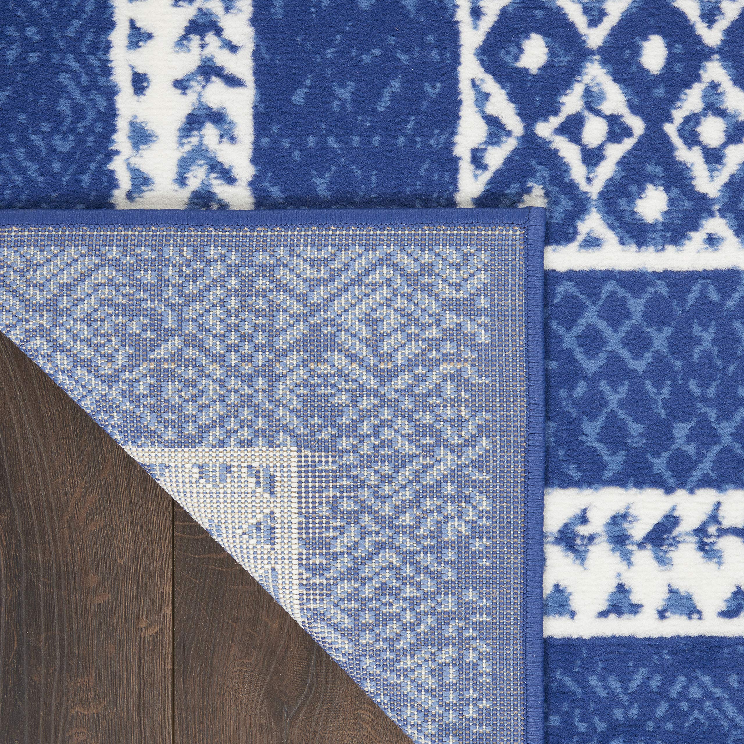 Nourison Whimsicle Geometric Navy 7' x 10' Area Rug - Easy to Clean, Non-Shedding, Soft & Durable - Perfect for Bedroom, Living Room, Dining Room, Kitchen Decor (7x10) - Adds Style & Comfort to Your Home