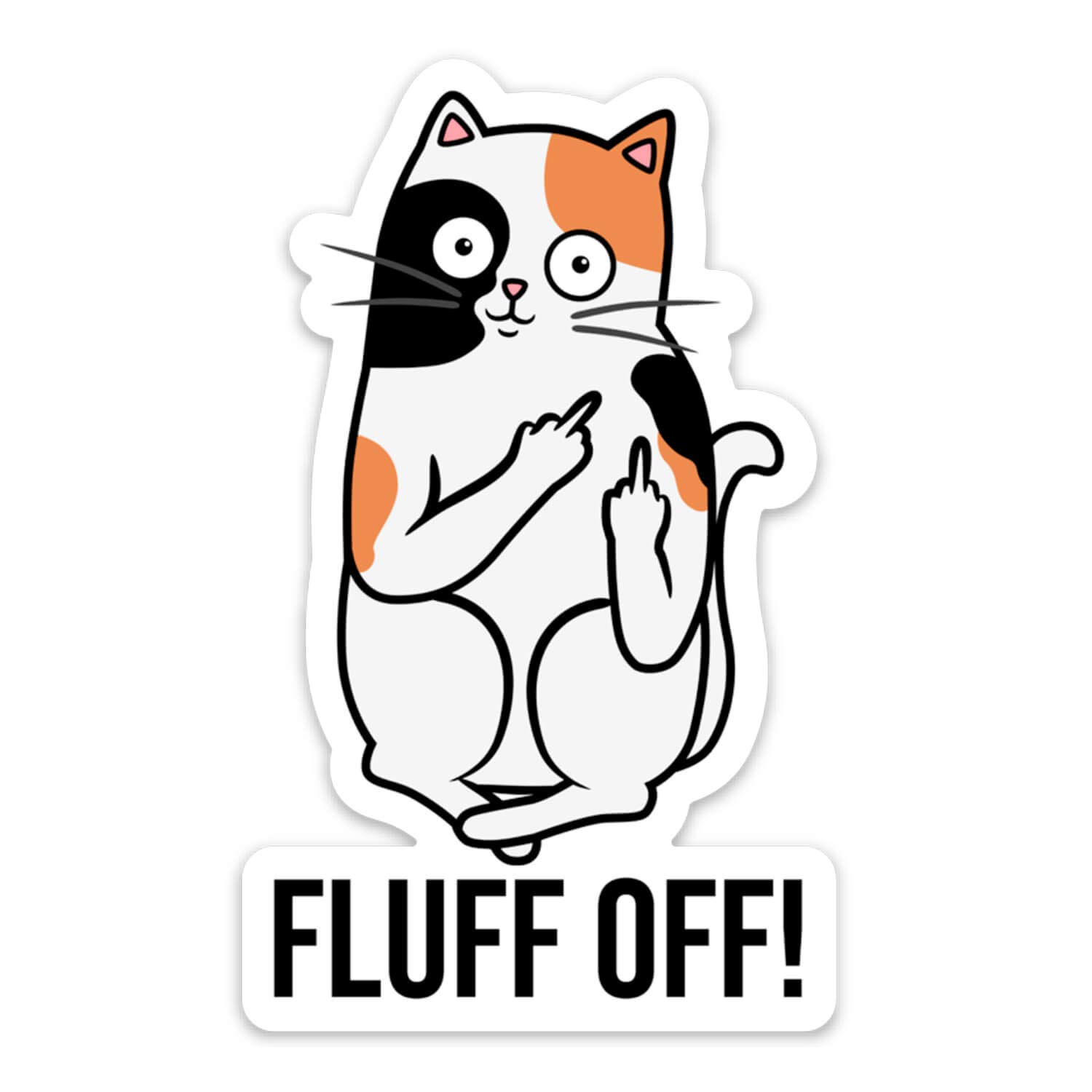 Funny Cat Middle Finger Vinyl Stickers - 4