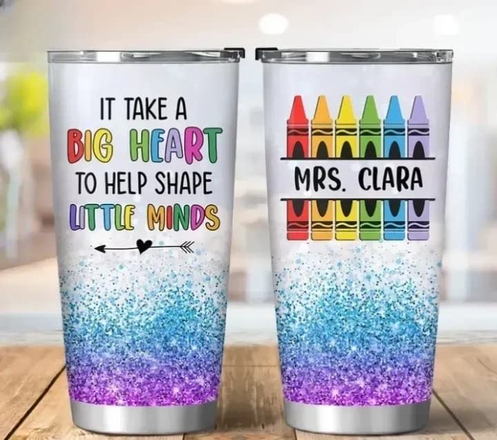 Personalized Teacher Tumbler - Custom Insulated Coffee Cup with Pencil Design | Perfect Teacher Appreciation Gift for Birthday, Christmas & Thanksgiving | Great for Classroom Use, Staff Meetings & Daily Hydration