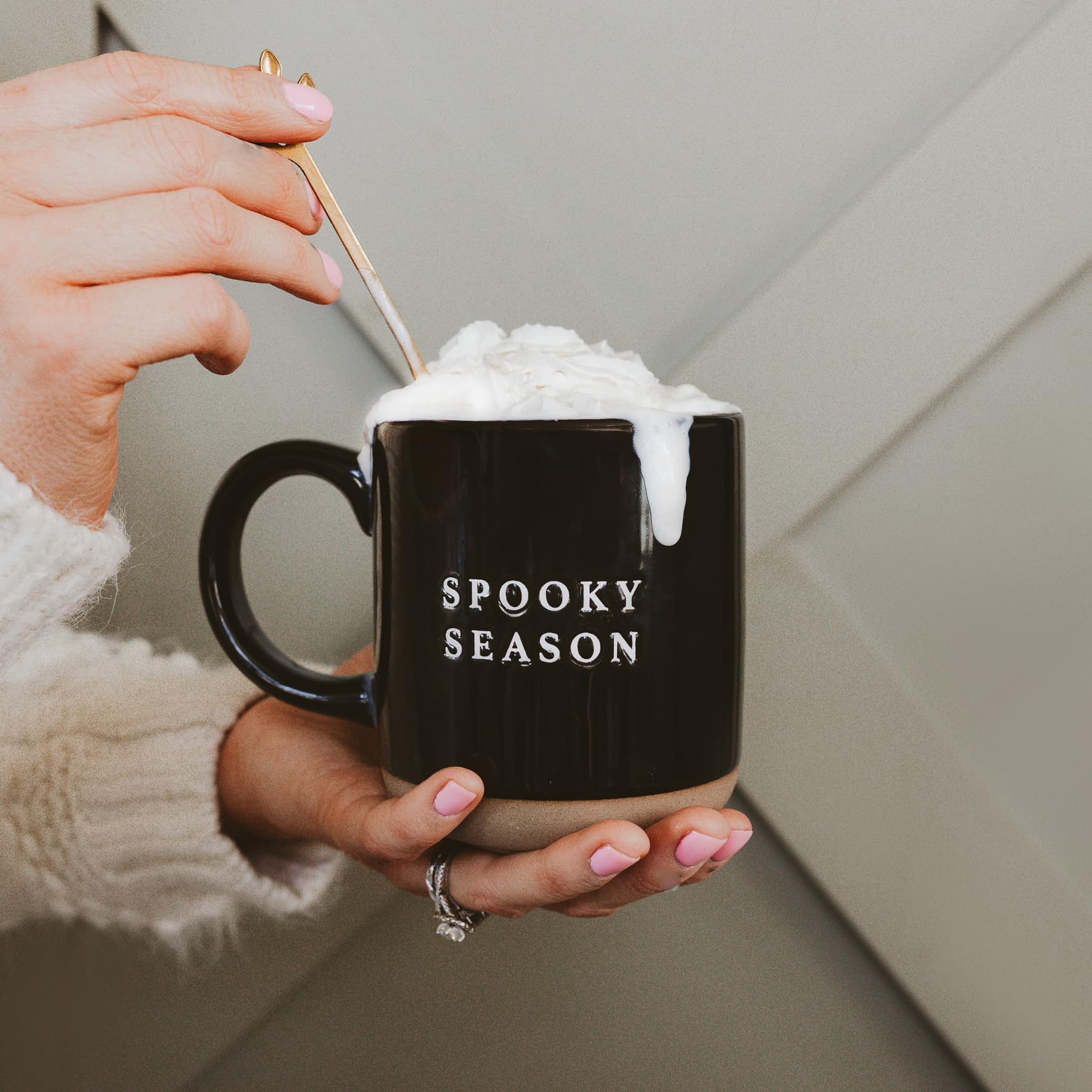 Spooky Halloween Coffee Mug 14oz - Durable Stoneware Tea & Cocoa Cup - Sweet Water Decor for Morning Brew & Cozy Nights - Perfect Halloween Gift & Seasonal Decor - Ideal for Pumpkin Spice Lattes, Trick-or-Treating & Fall Gatherings
