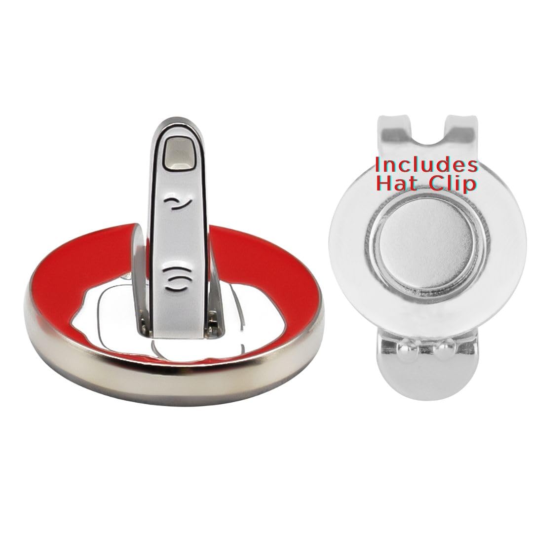 Tylson Middle Finger Golf Ball Marker - Funny Golf Alignment Marker & Divot Tool - Premium Golf Accessories Gift for Men & Women - Perfect for Hats, Caps & Golf Bags - Great Golf Course Humor Gift