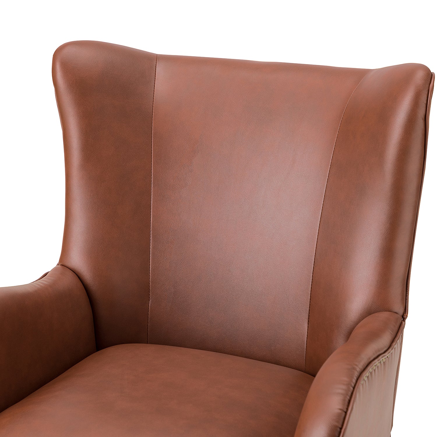 Stylish Shepherd Wingback Vegan Leather Armchair - Modern PU Leather Accent Chair for Living Room, Bedroom & Office - Comfortable Mid-Century Design with Optional Types