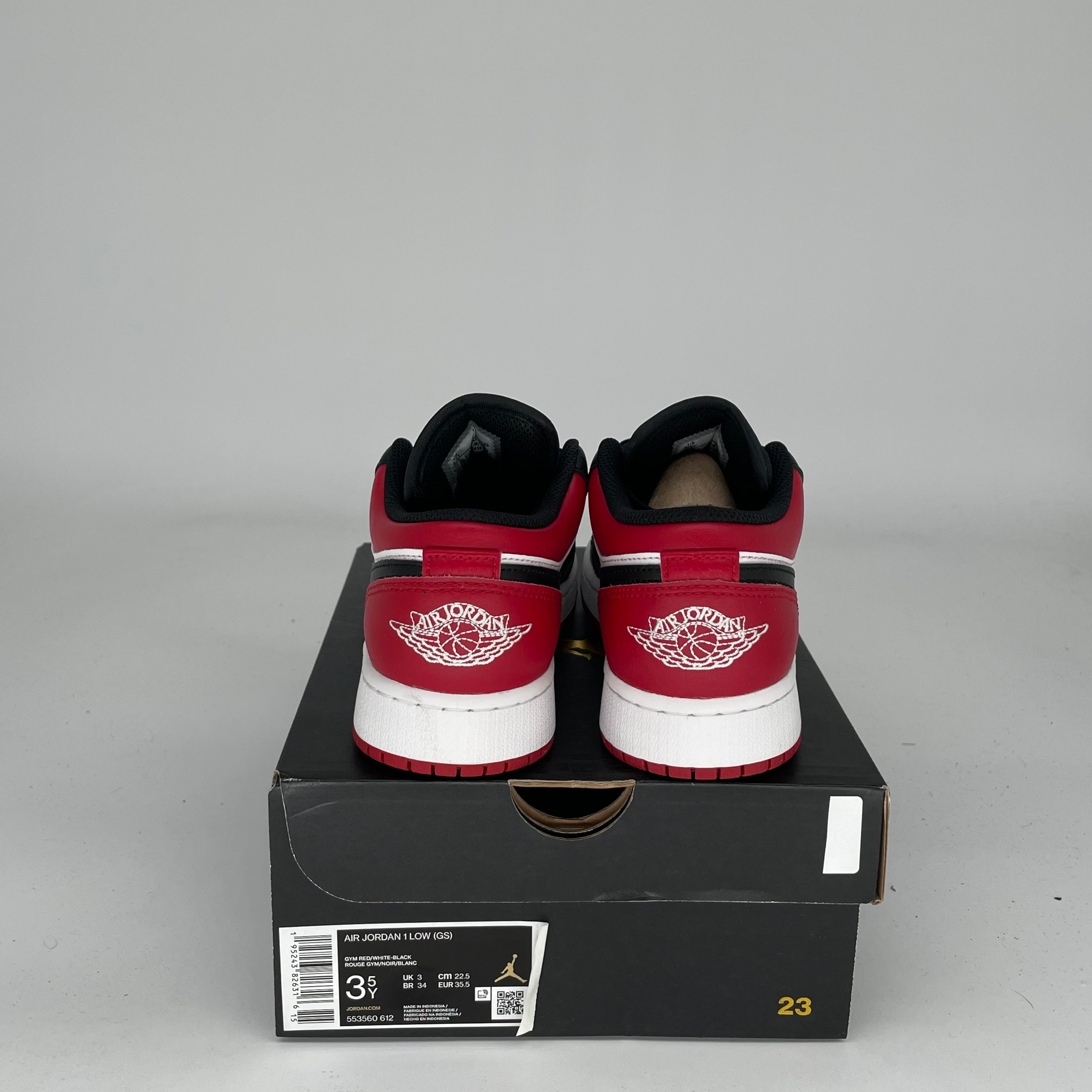 Original Air Jordan 1 Retro High OG 'Bred Toe' Basketball Shoes Size 3.5Y (553560-612) - Men's/Women's Sneakers for Sports, Streetwear & Casual Fashion