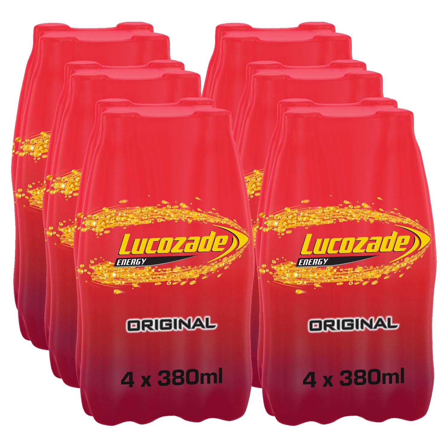Lucozade Energy Original Sports Drink - 380ml PET Bottle (24 Pack) - Hydration & Recovery for Athletes, Gym & Outdoor Activities