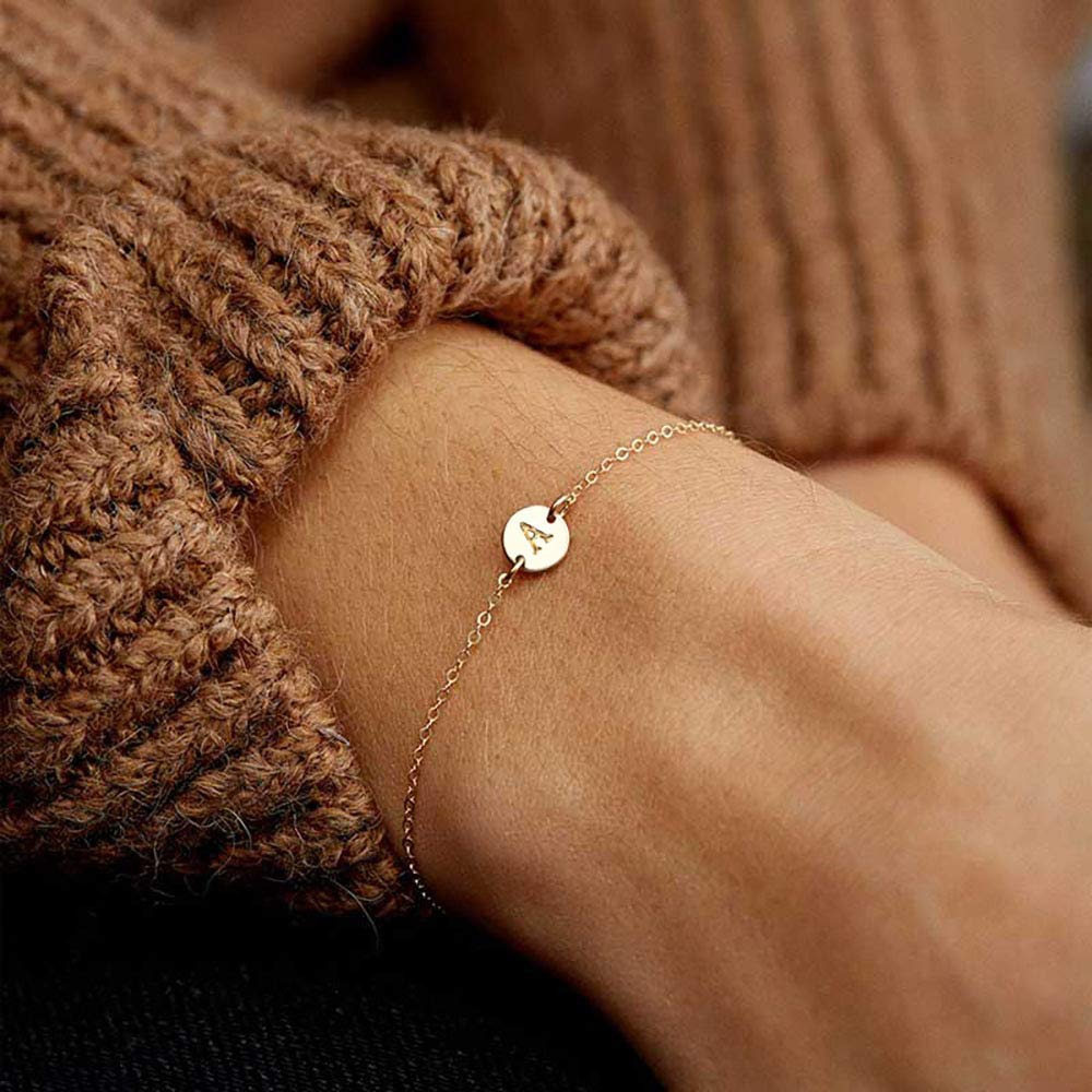 Gold 26 Initial Bracelet for Women - Adjustable Letter Initial Chain Bracelet for Teen Girls (G) - Perfect for Birthdays, Gifts & Everyday Fashion Jewelry