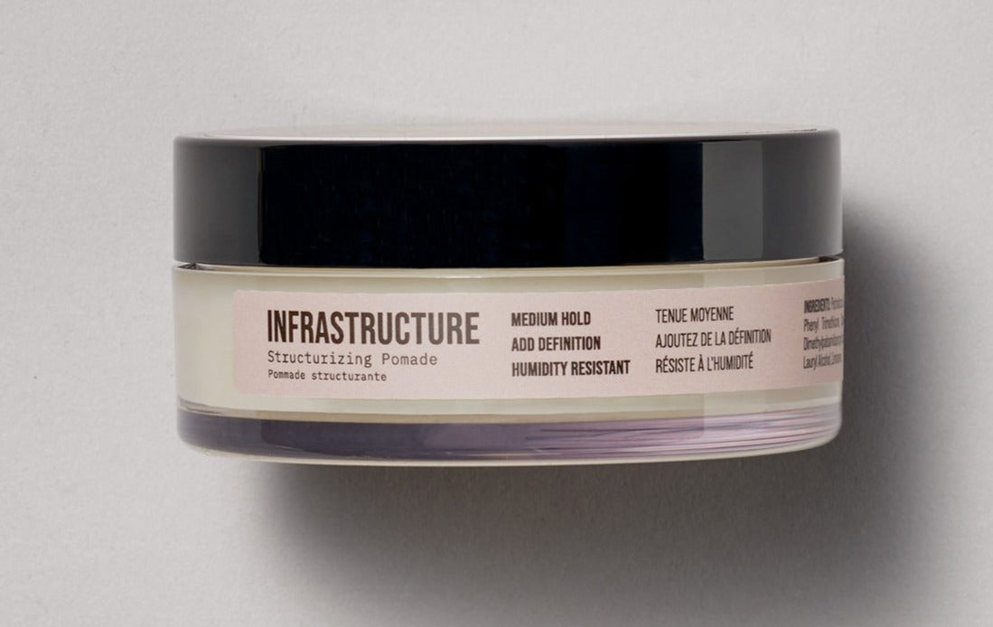 AG Hair Style Infrastructure Pomade 2.5 oz - Strong Hold Styling Wax for Men & Women - Perfect for Slick Back, Pompadour & Textured Hairstyles