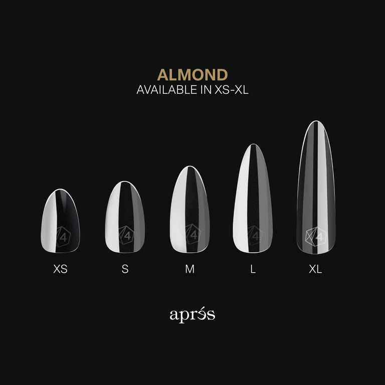 Apres Gel X Tips 2.0 (420pc) - Extra Long Almond Shaped Nail Extensions for Salon & DIY Manicure | Professional Sculpted Gel Nails for Home & Party Use