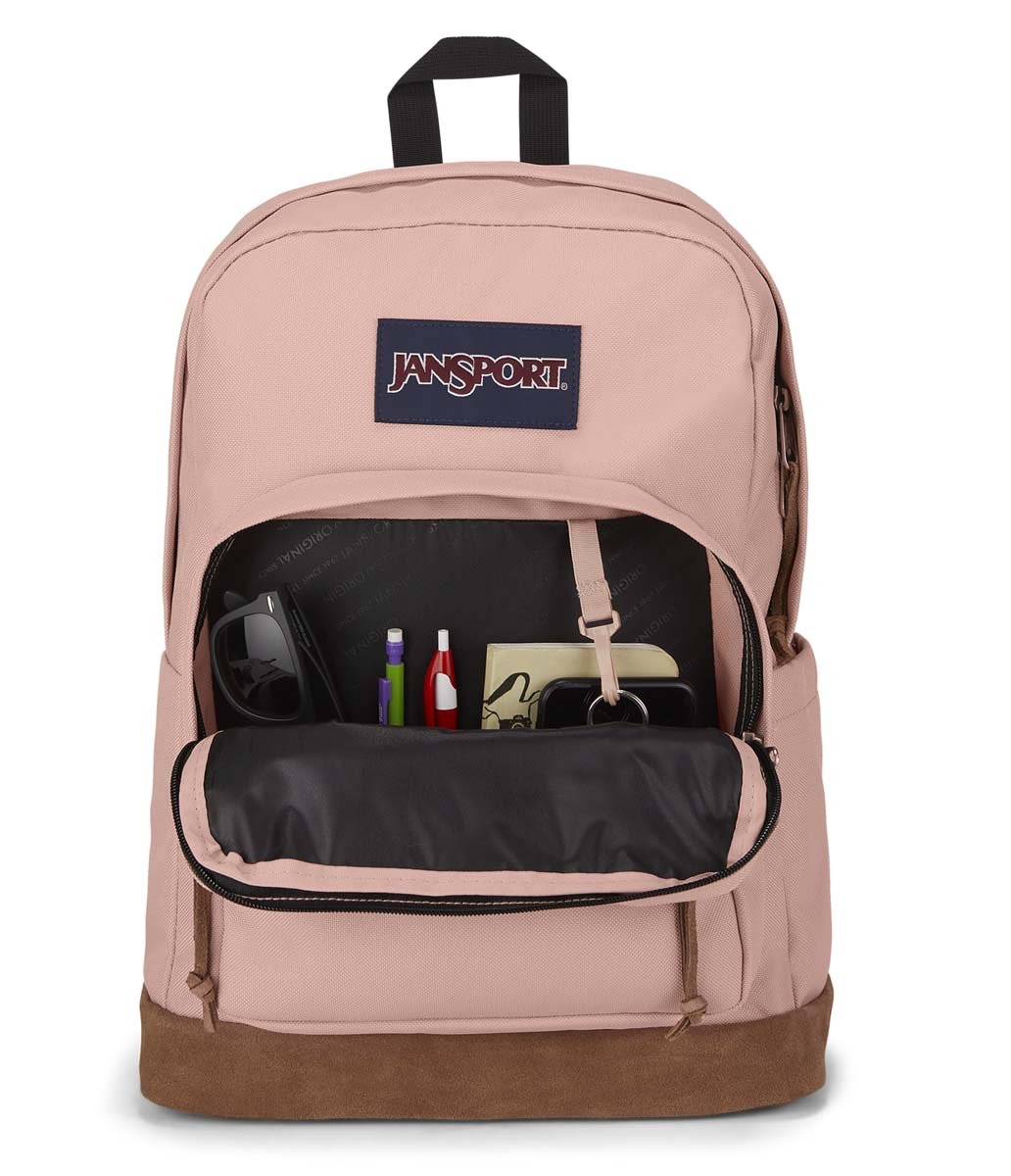 JanSport Right Pack Backpack - Lightweight Laptop Backpack for School & Travel, Misty Rose Pink | Durable College Bookbag with Padded Shoulder Straps | Perfect for Students, Commuters & Outdoor Adventures