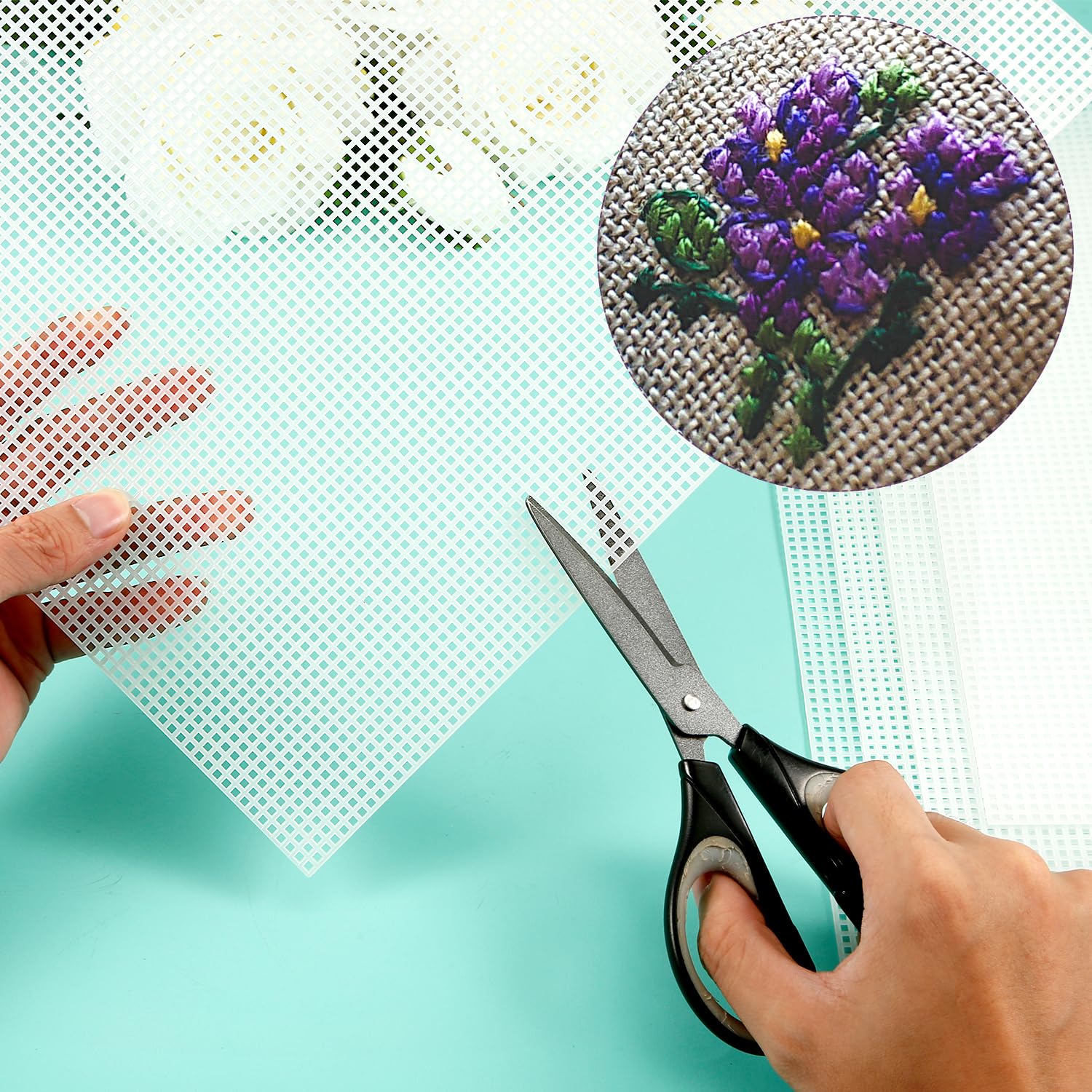 20 Sheets 7CT Clear Plastic Canvas, 13x10.2 Inch Transparent Mesh Sheets for Embroidery, Cross Stitch, Crochet & DIY Crafts - Perfect for Needlepoint, Home Decor & Handmade Gift Projects