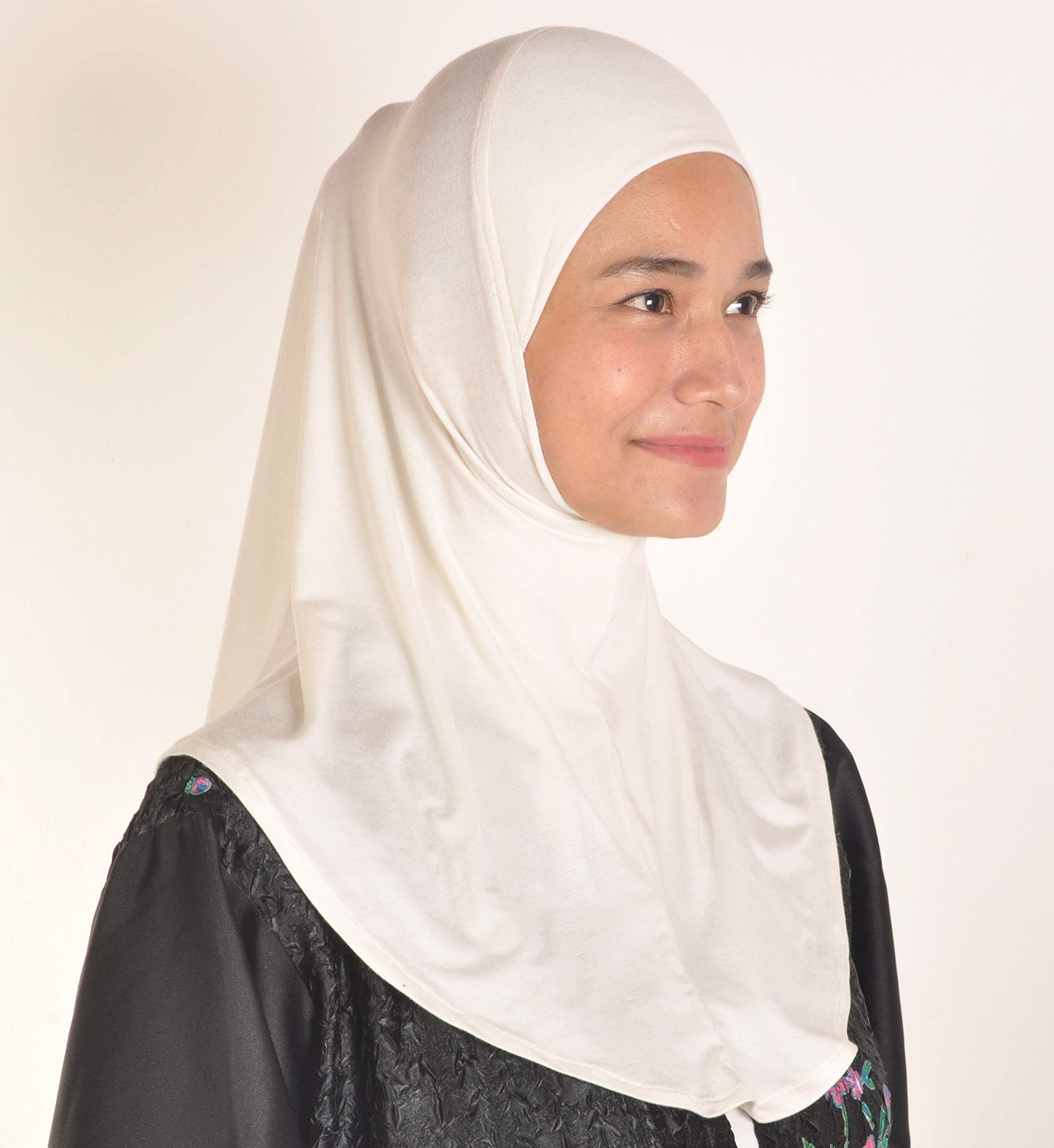 One Piece Al Amira Hijab - Instant Head Scarf in Soft Cotton Jersey - Practical Head Cover for Women (Medium Size) - Perfect for Daily Wear, Prayer & Modest Fashion