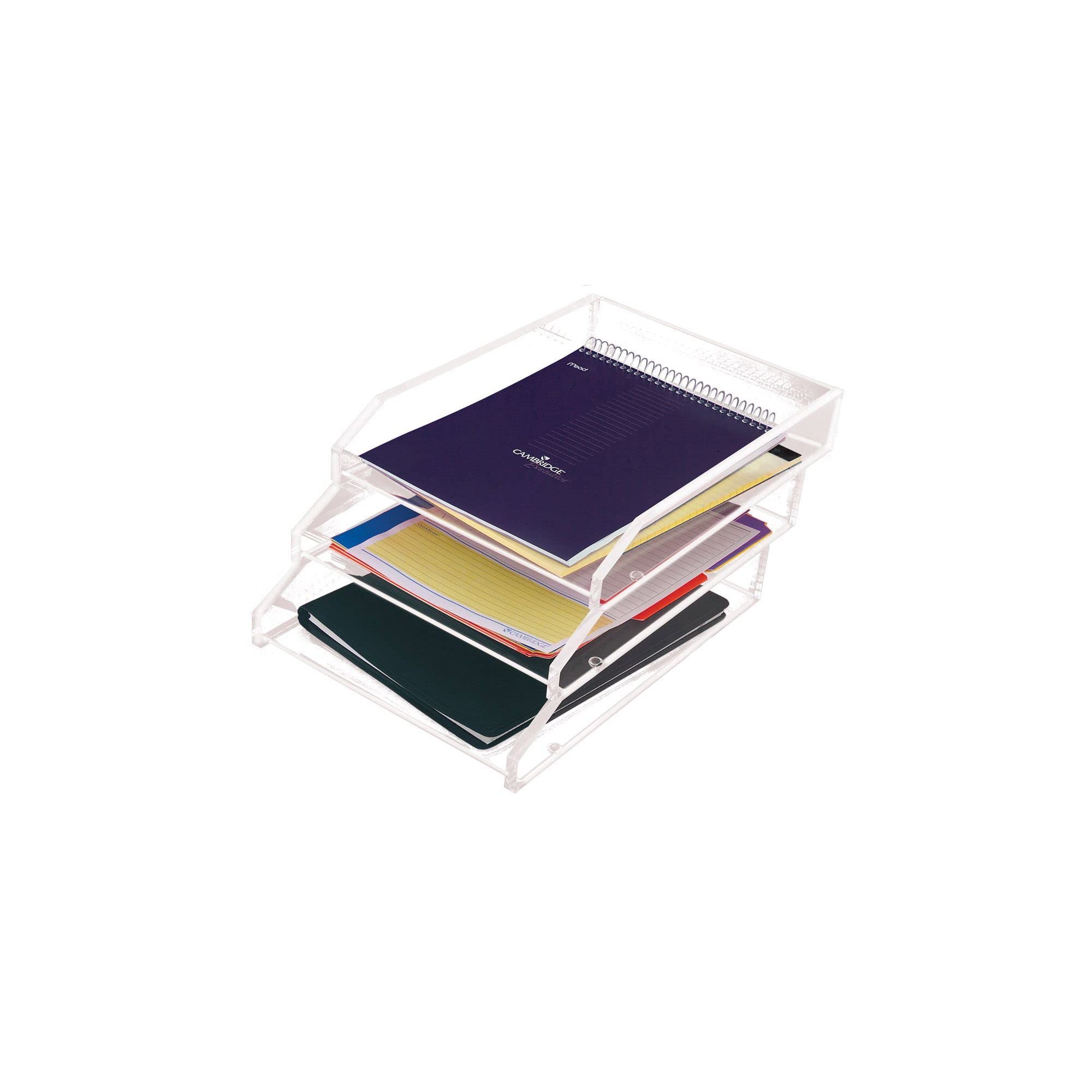 Kantek Clear Acrylic Large Letter Tray - Stackable Desk Organizer with Non-Skid Feet (10.6