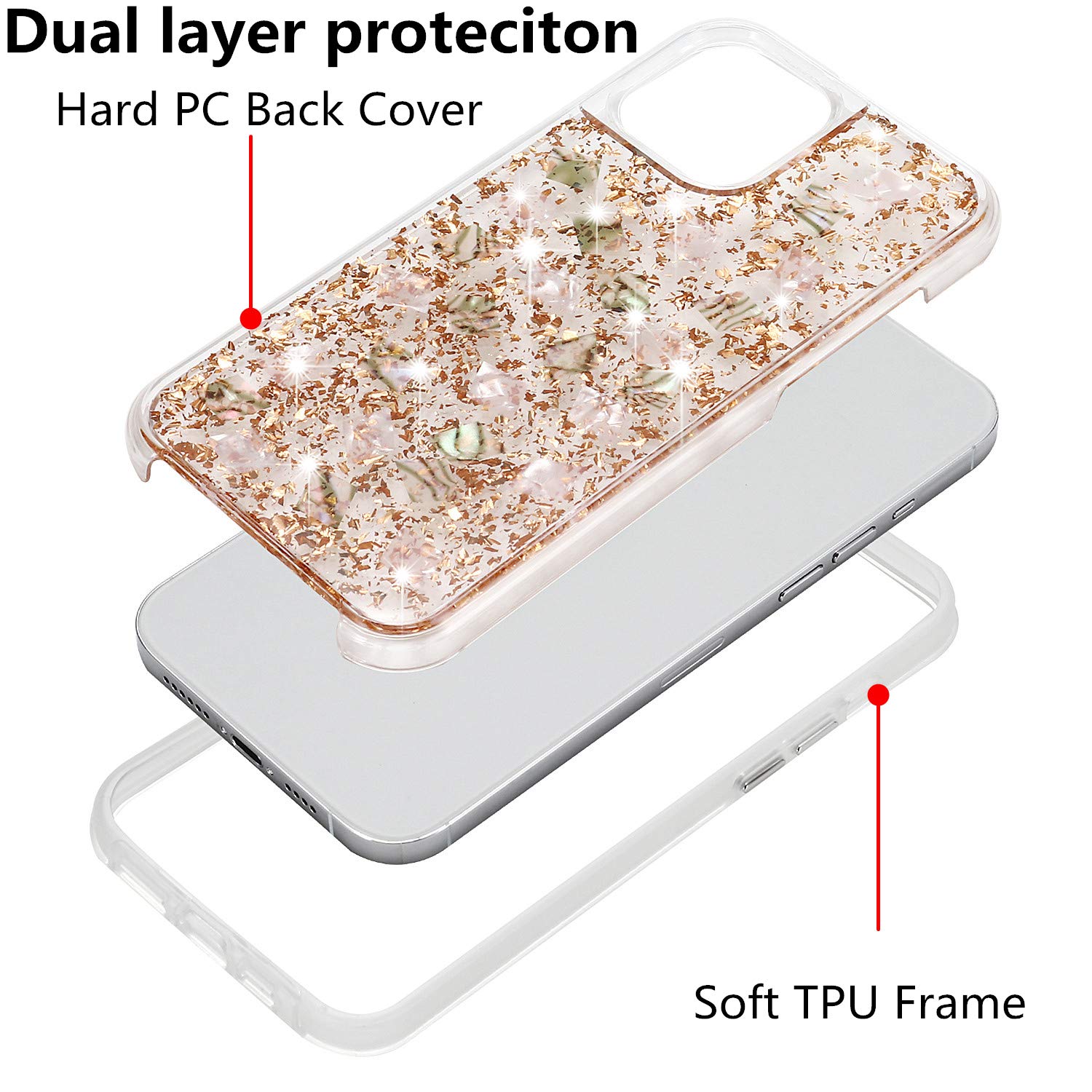 Luxury Glitter Sparkle Hard Phone Case for iPhone 12 Pro Max 6.7