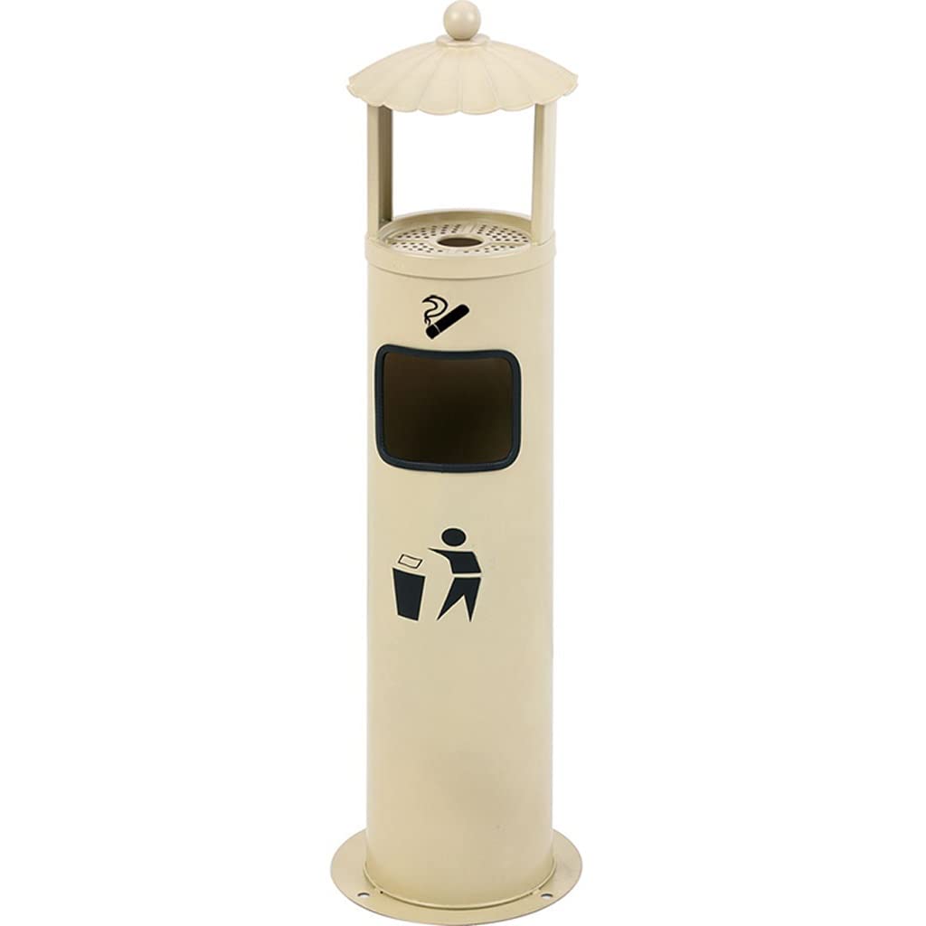 Commercial Vertical Outdoor Ashtray - Cigarette Butt Receptacle with Floor Stand for Hotels, Entrances & Public Spaces | Smoker's Ash Bucket & Trash Can (Color: Black) - Ideal for Patios, Restaurants & Office Buildings