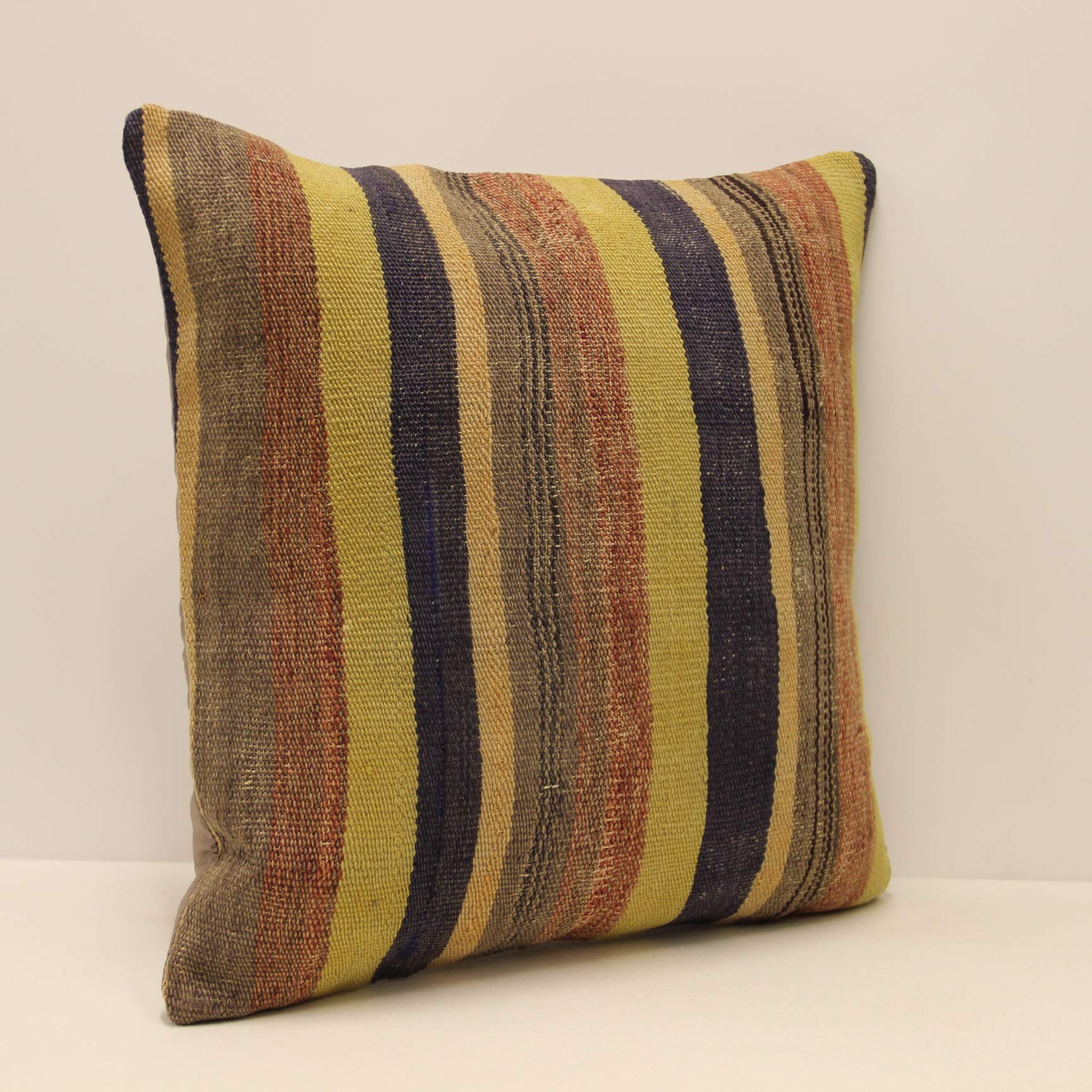 20x20 Inch Kilim Throw Pillow Cover - Bohemian Decorative Cushion Cover for Sofa, Armchair, Bed - Soft Home Decor Accent Pillow for Living Room, Bedroom, Nursery