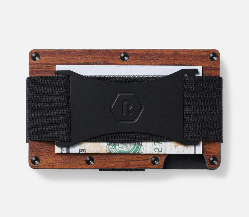 Premium Ridge Wallet with Cash Strap - Genuine Mopane Wood - Slim RFID Blocking Minimalist Wallet for Men - Perfect for Travel, Everyday Carry & Gift Giving