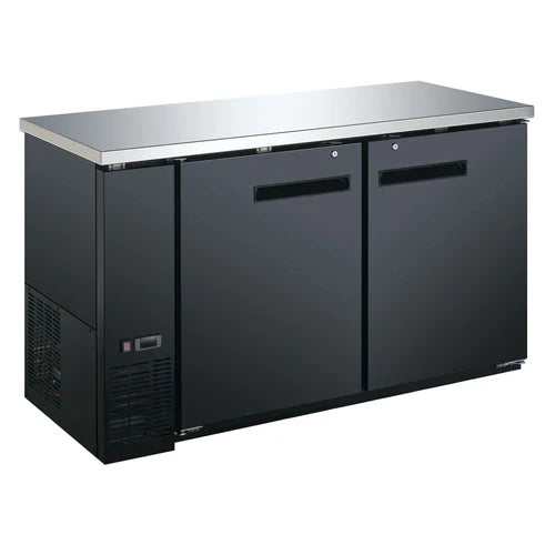 Coldline CBB 60 60 Black Counter Height Narrow Solid Door Back Bar Refrigerator - Compact Under Counter Fridge for Bars, Restaurants, and Small Kitchens