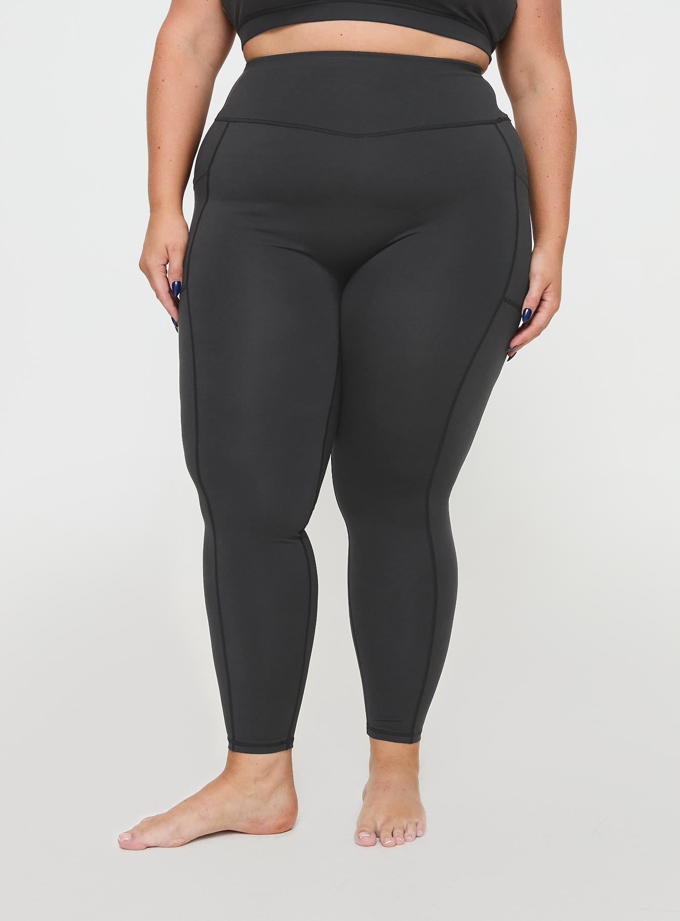 High-Waisted Yoga Leggings for Women - Grey Curve Seamless Workout Pants | Gym, Running & Lounge Wear