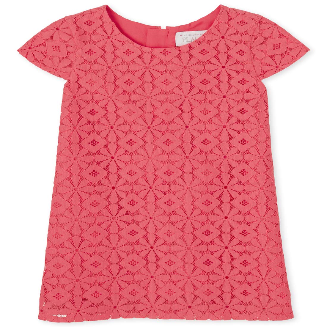 The Children's Place Girls' Short Sleeve Lace Dress - Floral Embroidered Party Dress for Toddler Girls - Perfect for Birthday Parties, Easter, and Special Occasions