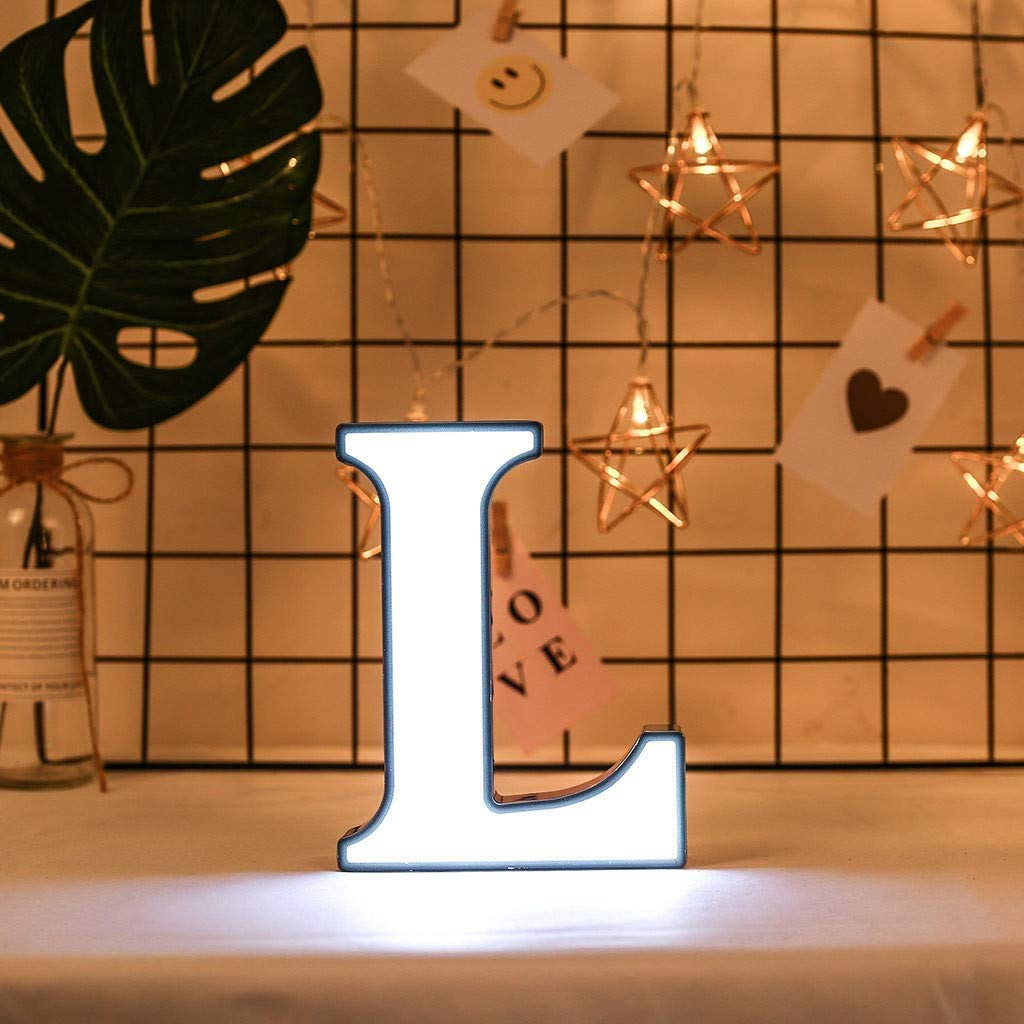 LED Marquee Letter Lights - Battery Powered Alphabet Light Up Sign for Home Decor, Wedding, Party & Night Light - A-Z Letters for Custom Names & Words