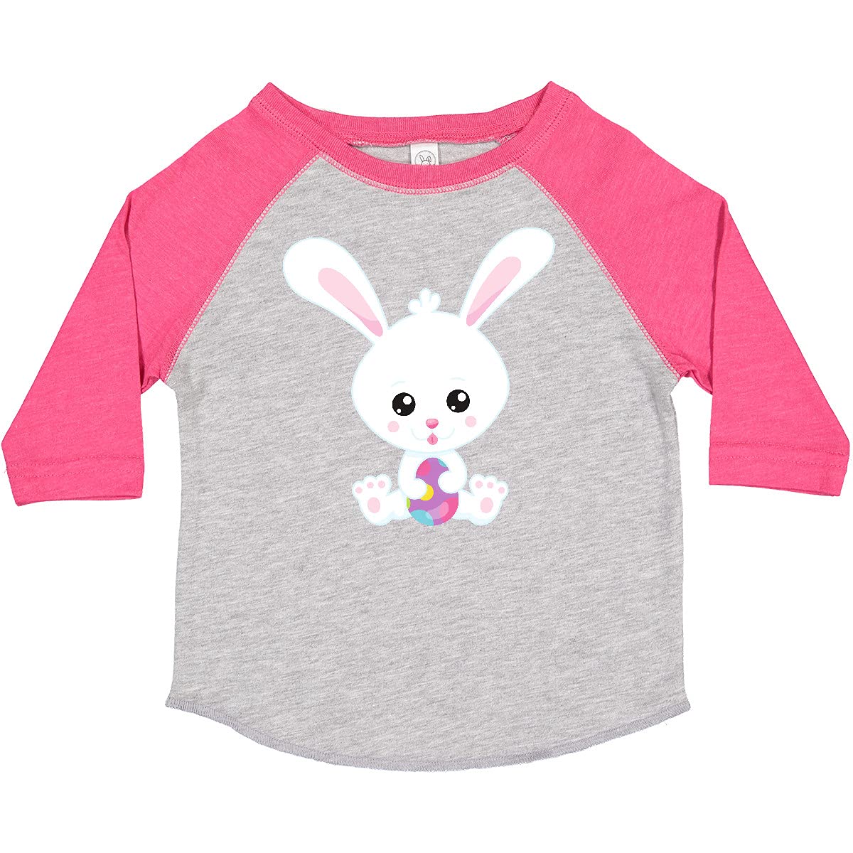 Easter Bunny Toddler T-Shirt - Cute White Bunny & Easter Eggs Design - Perfect for Easter Celebrations, Spring Festivals & Family Photos