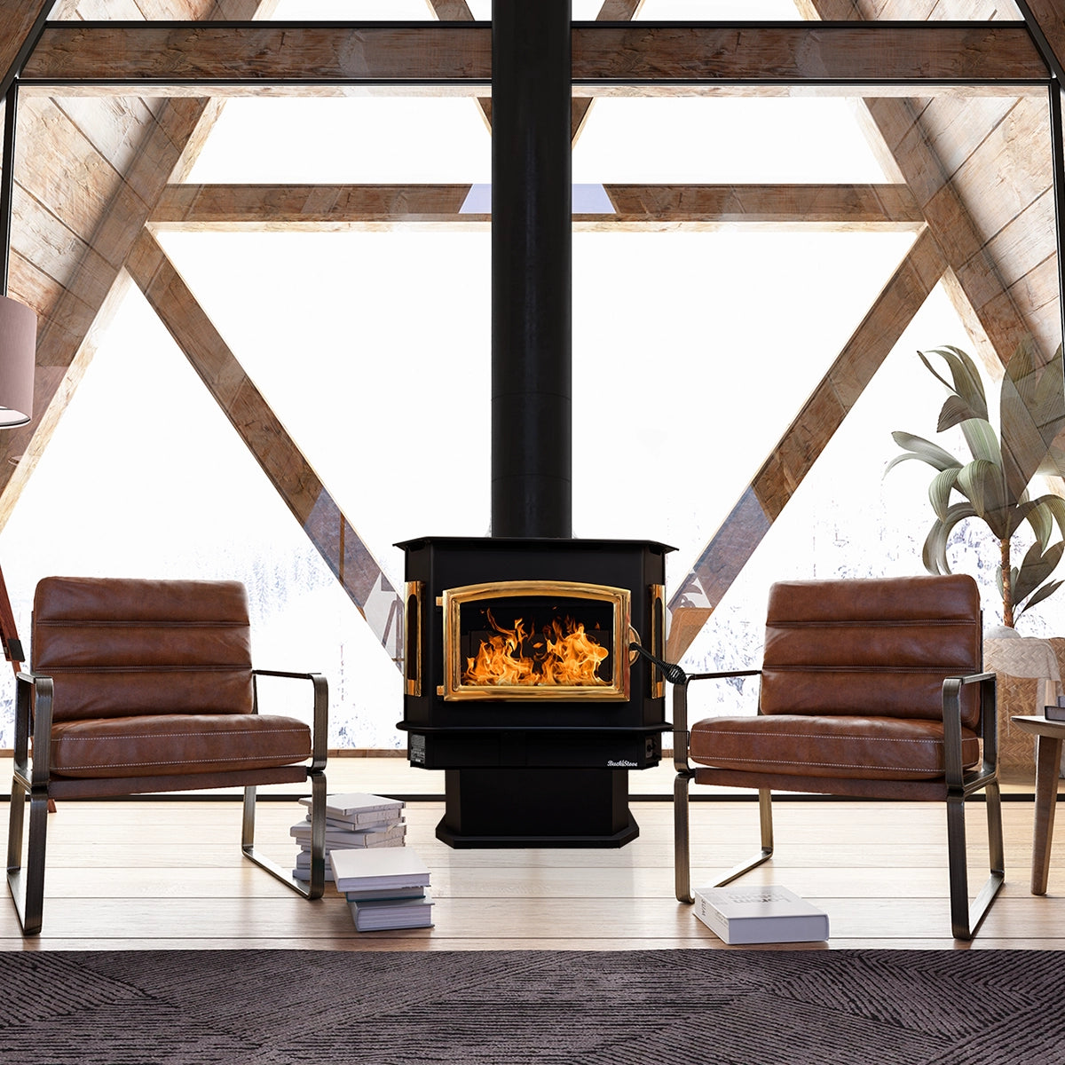 Buck Stove Model 81 Non-Catalytic Extra Large Wood Stove for Home Heating | Efficient Fireplace Insert for Cabins, RV & Outdoor Use