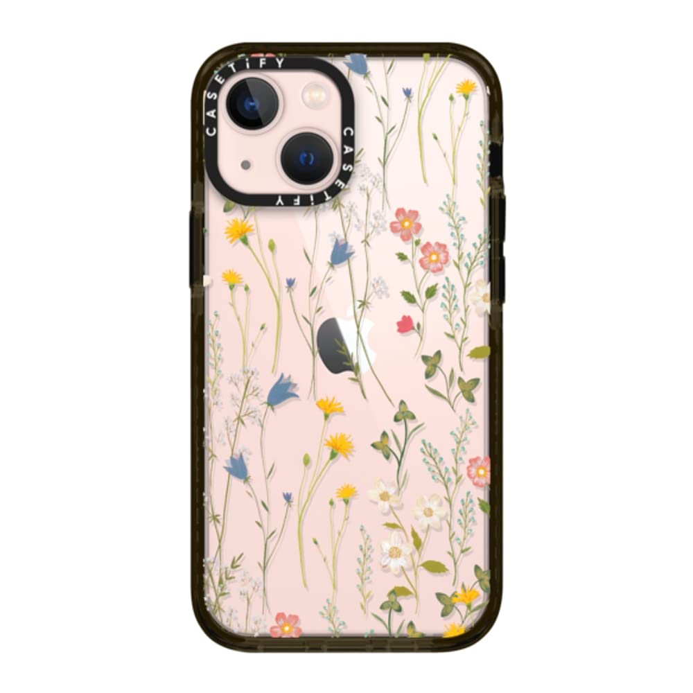 CASETiFY Impact Case for iPhone 13 Mini - Shockproof Clear Black Phone Cover with Dreamy Floral Design - Perfect for Everyday Protection & Style | Durable Case for Work, Travel & Outdoor Activities