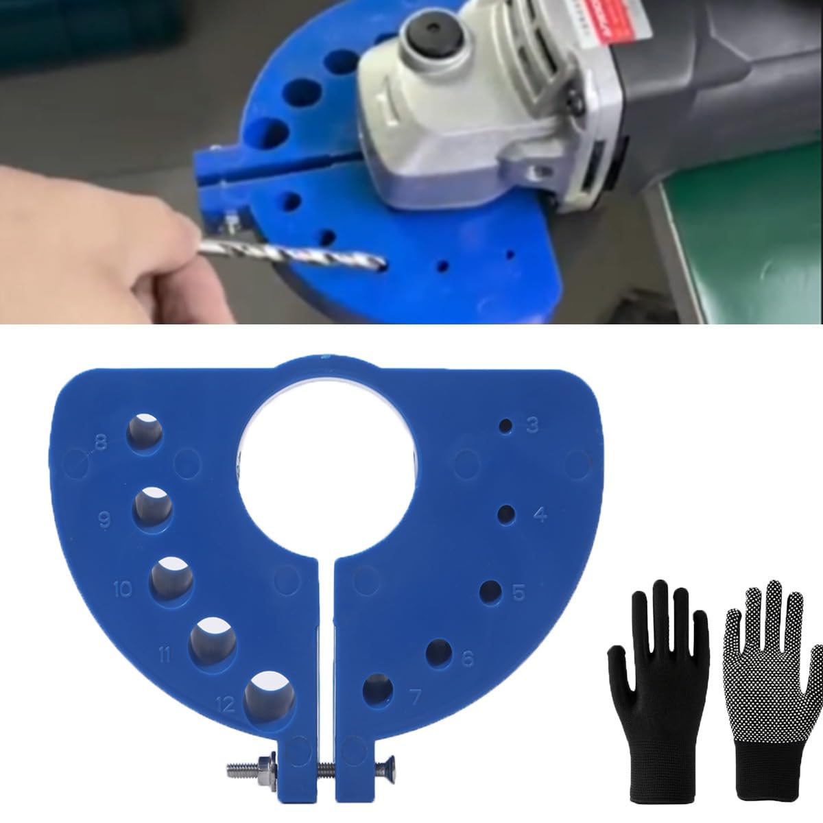 Premium Drill Bit Sharpener - Universal Angle Grinder Attachment for All Drill Bits | Multi-Spec Grinding Tool | Portable Sharpening Solution for DIY & Professional Use | Workshop & Job Site Essential (1PC)